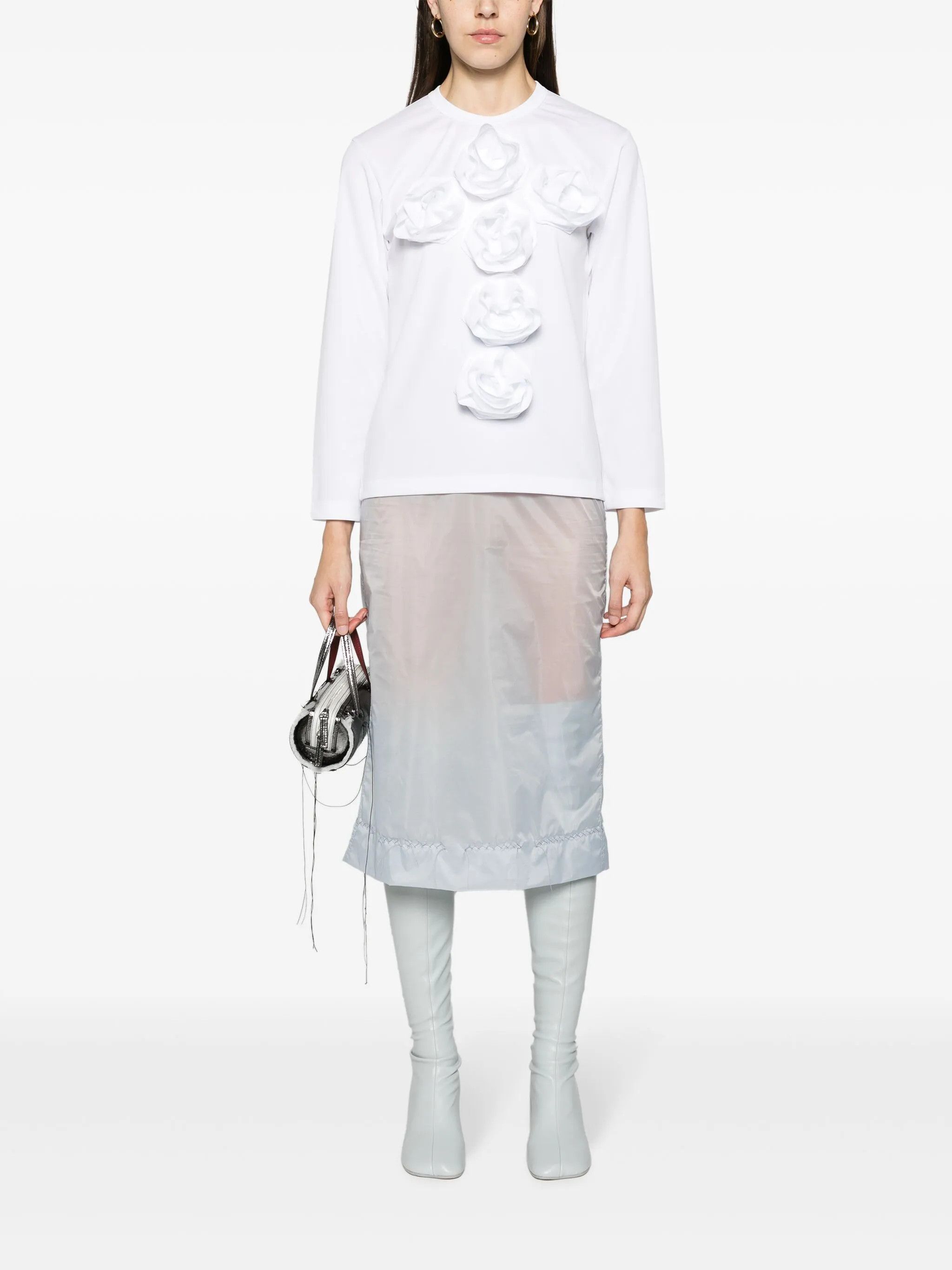 Maison Margiela o1y0625 Midi Skirt in Light Blue Size 27" / US 4 / IT 40 - 5 Thumbnail