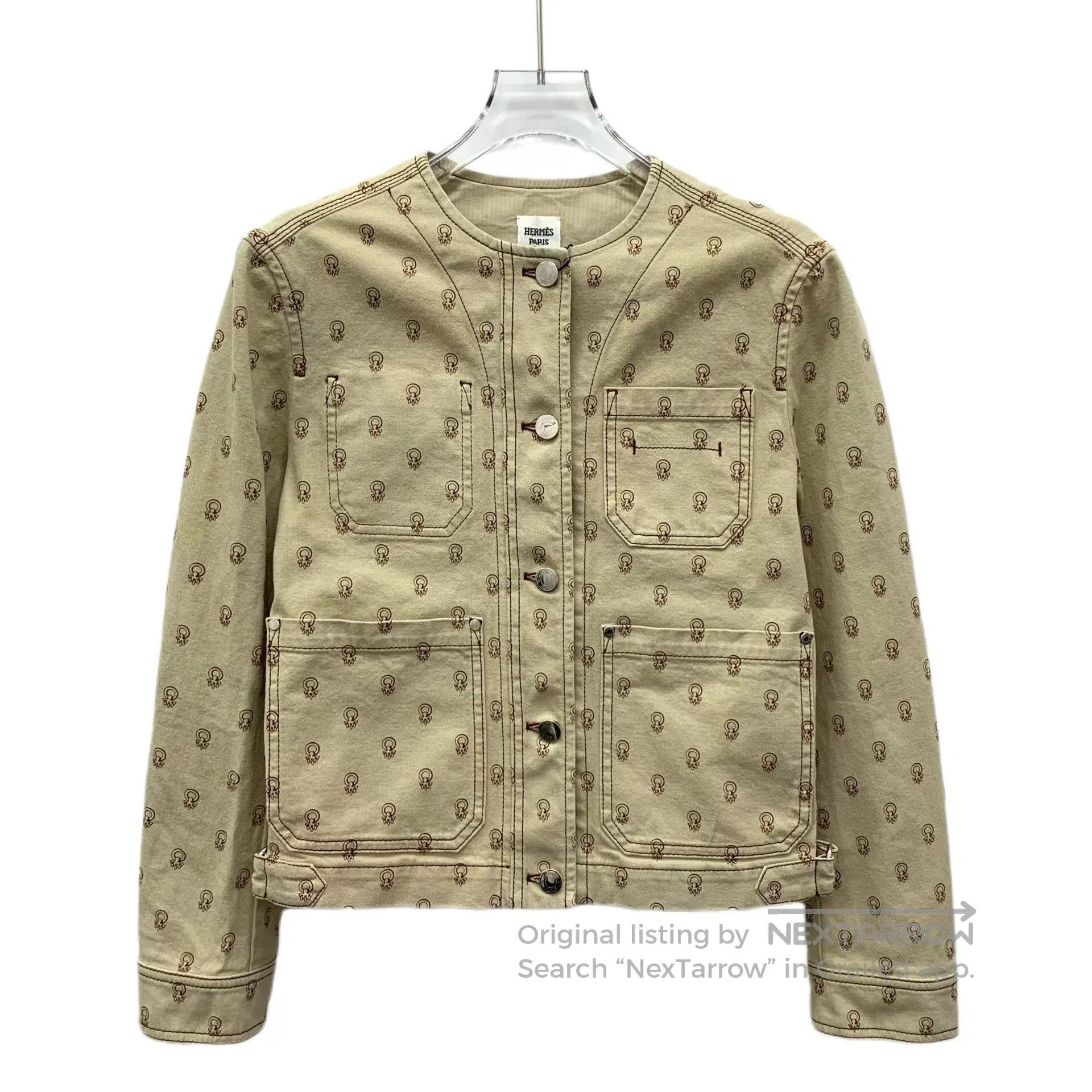 Hermes Hermes Cliquetis Brown Cotton Jacket. Size XS / US 0-2 / IT 36-38 - 1 Thumbnail