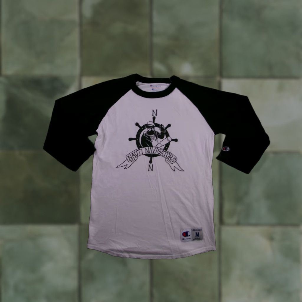 Champion Champion Shirt Men Medium White Raglan Nauti Navigators Graphic Casual Size US M / EU 48-50 / 2 - 1 Thumbnail