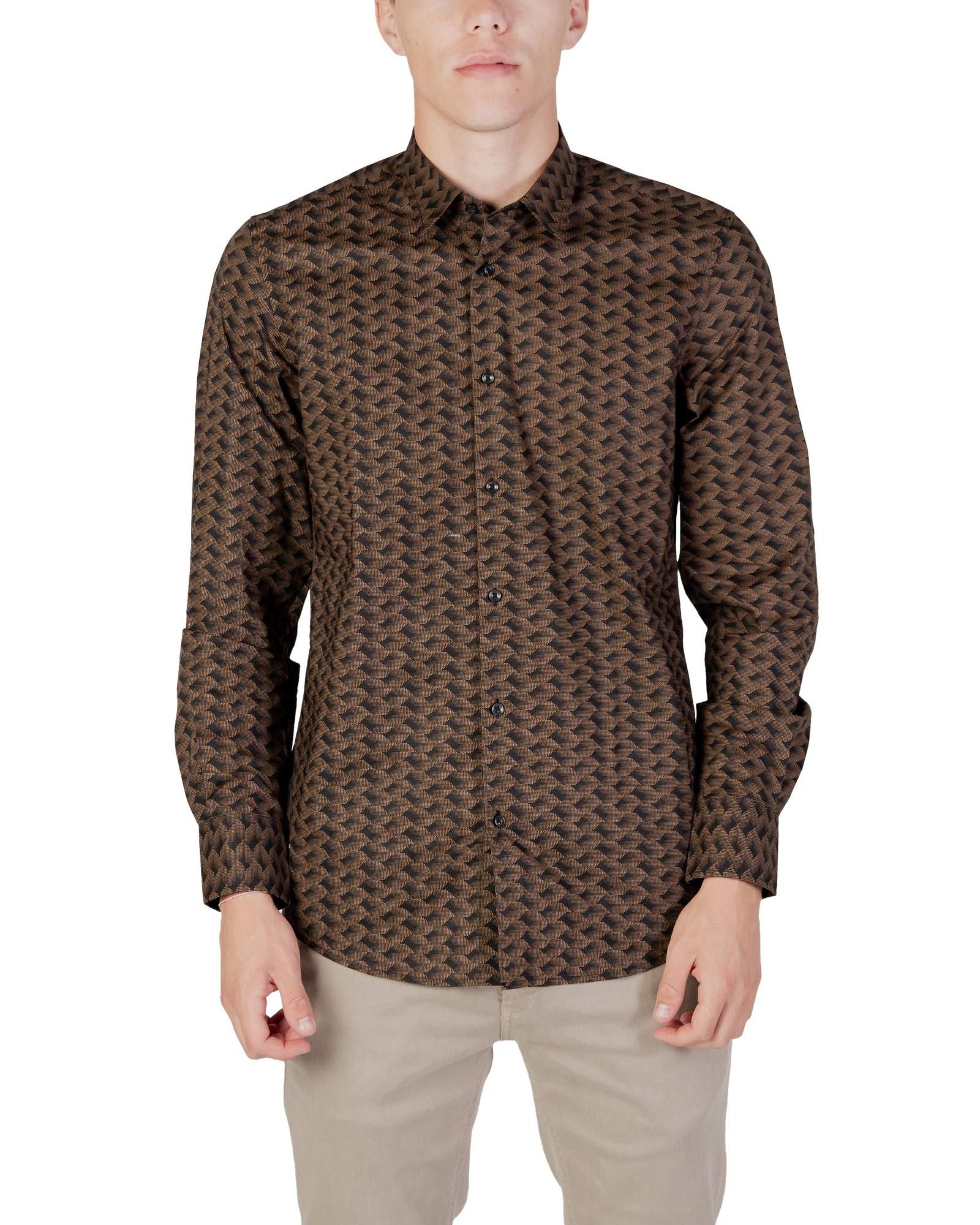 image of Antony Morato Button-Fastened Long Sleeve Shirt in Brown, Men's (Size XS)