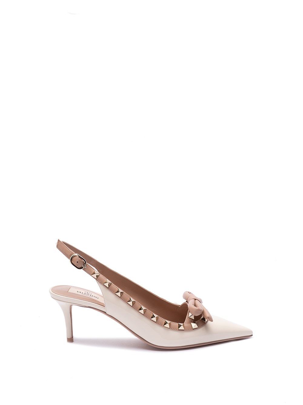 image of Valentino `rockstud Bow` Slingback Pumps Size Eu 37 For Women Shoes in Garavani Ivory