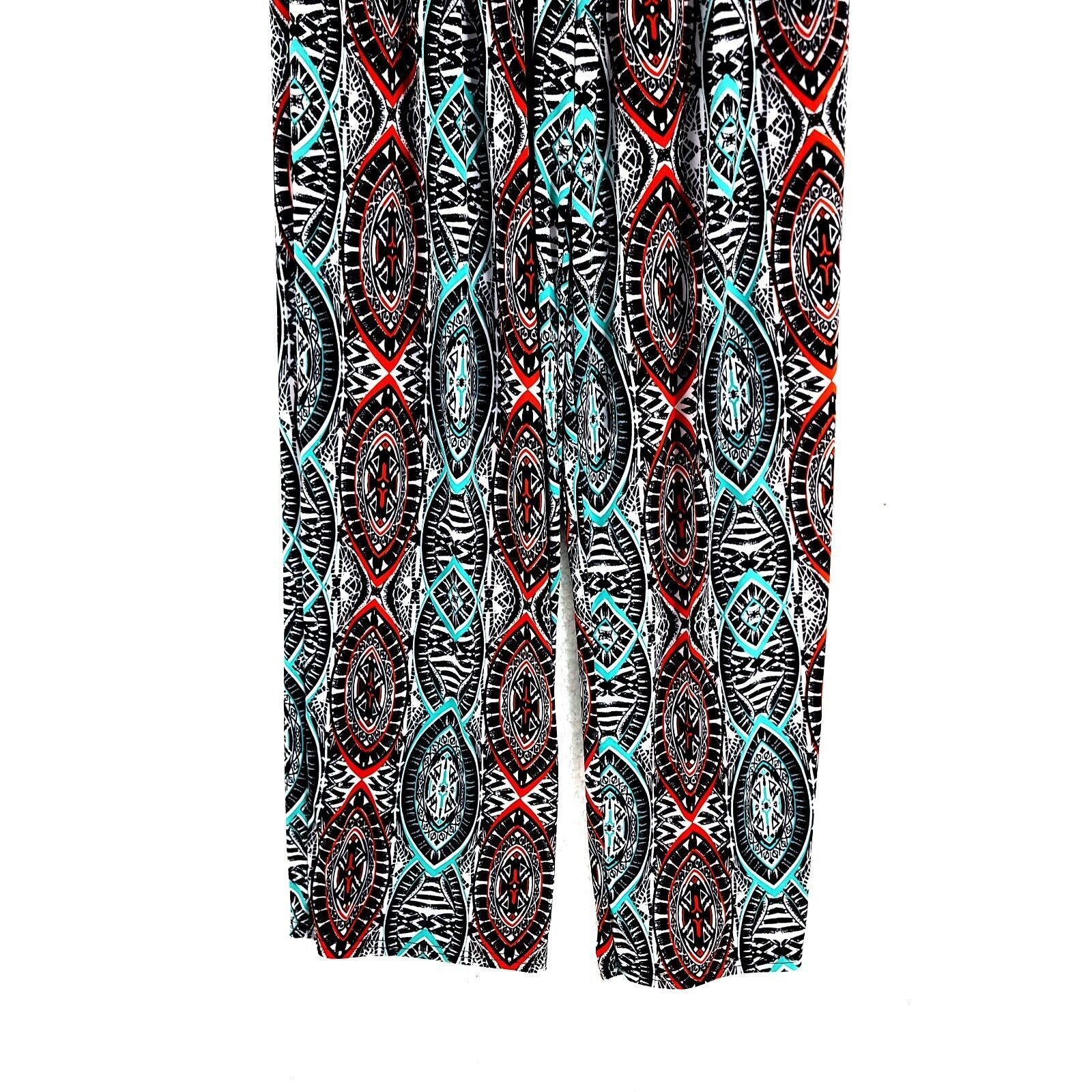 Designer Mlle Gabrielle Black White Red Blue Jumpsuit Geometric Dress Size XL / US 12-14 / IT 48-50 - 4 Thumbnail
