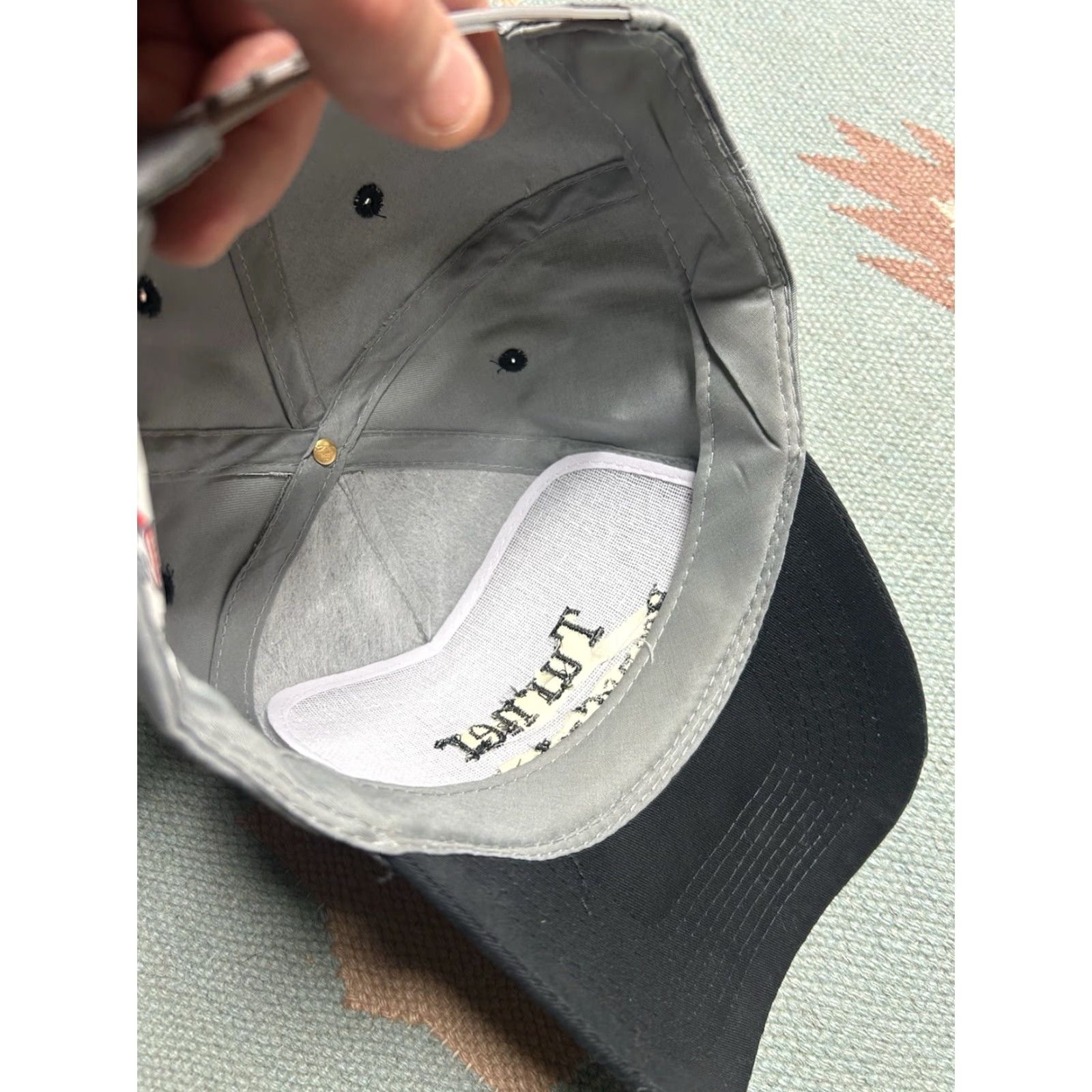 Vintage VINTAGE SnapBack Hat Cap Turner Bean & Grain Inc Farm Feed Gray Black Adjustable Men Adjustable Hat Black Snapback Mens Size ONE SIZE - 6 Thumbnail