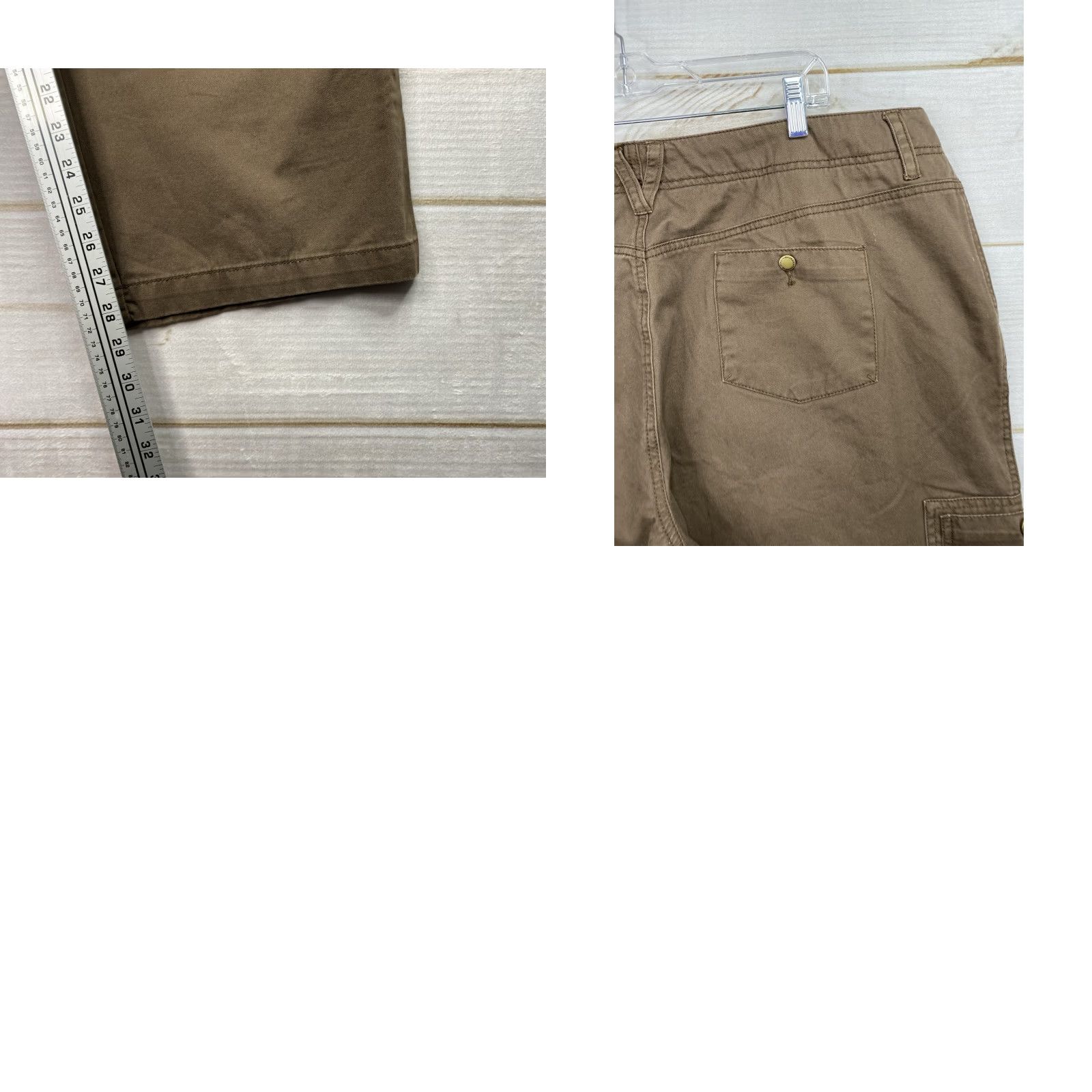 Vintage Caribbean Joe Cargo Pants Brown 20W Women 100% Cotton Plus Size Pockets Travel Casual NWT Size 42" / US 20 - 8 Thumbnail