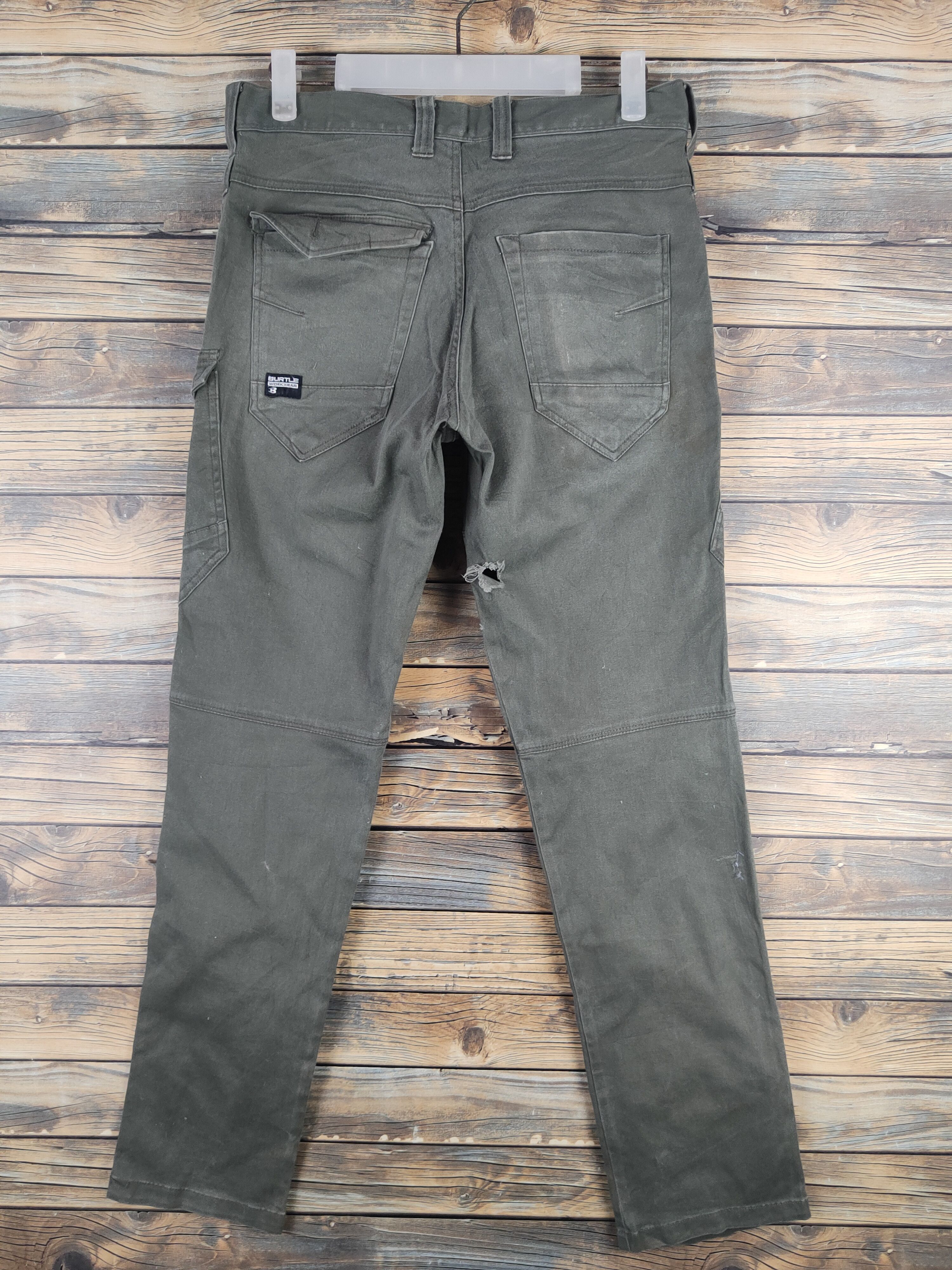 Japanese Brand DL Burtle Army Green Multipocket Cargo Pants #46-223T Size US 30 / EU 46 - 8 Thumbnail