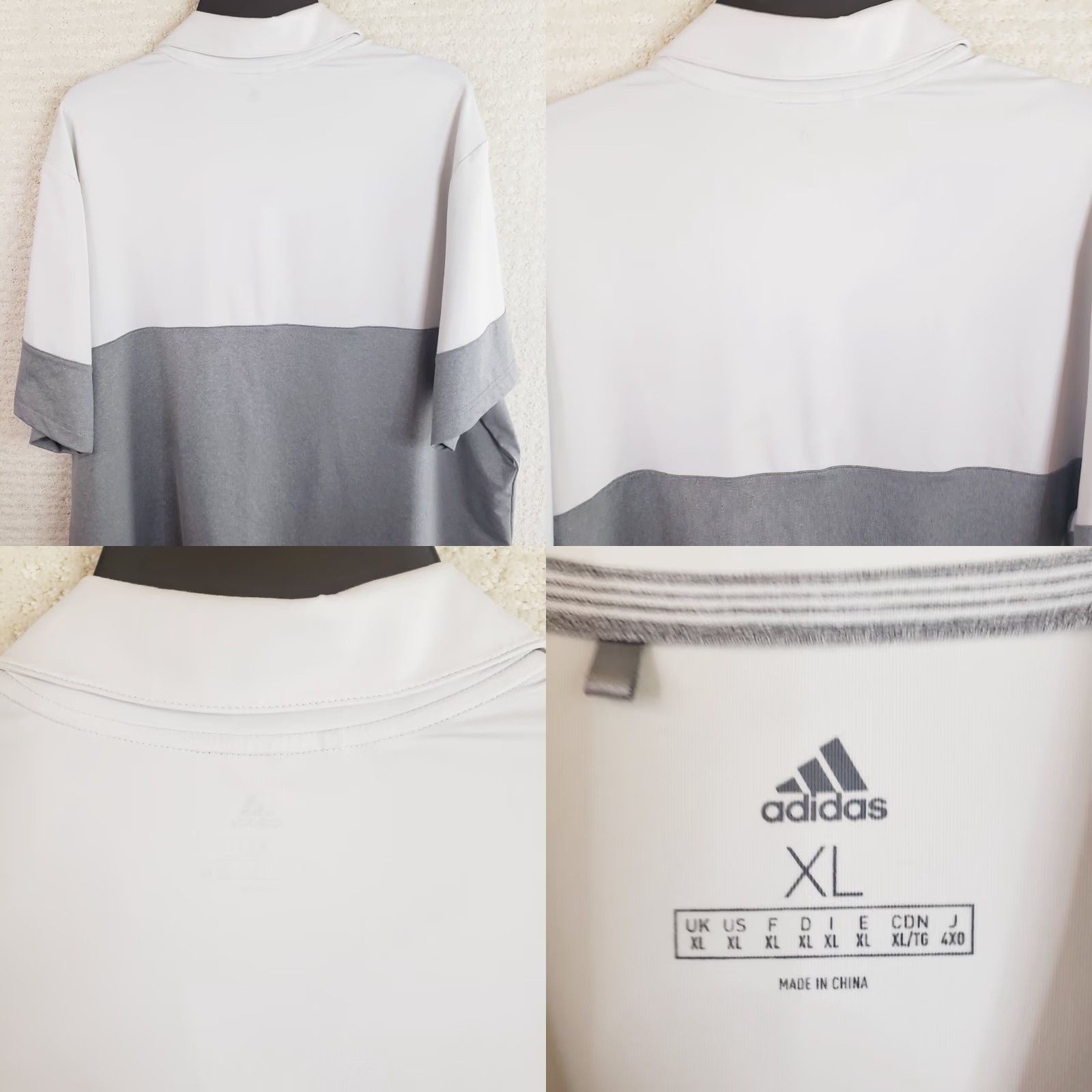 Adidas Adidas Shirt Men's XL White Gray Colorblock Polo Lightweight Golf Casual Shirt Size US XL / EU 56 / 4 - 8 Thumbnail