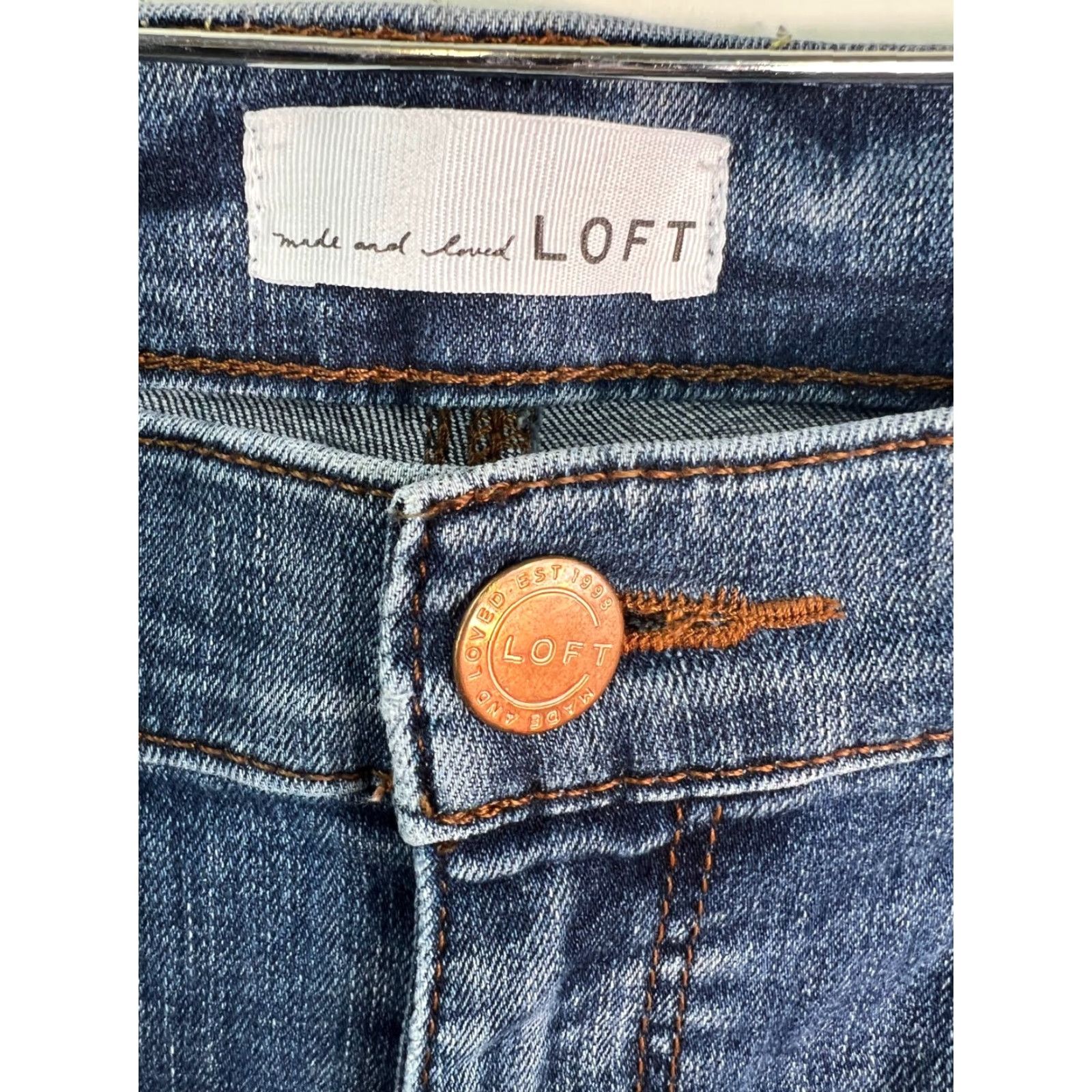 Loft Loft Ann Taylor Made & Loved Womens Modern Straight Jeans 29/8 Blue 34X28 Size 29" - 5 Thumbnail