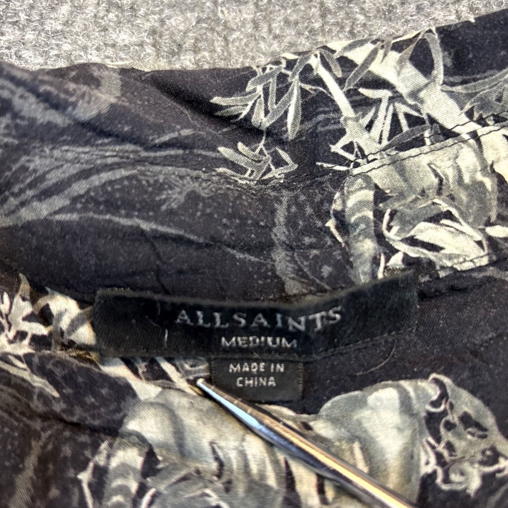 Allsaints AllSaints Shirt Dress Mini BLACK TIGERPRINT M Multicolor Leopard Blouson 3/4 Sleeve Belted Women Size M / US 6-8 / IT 42-44 - 4 Thumbnail
