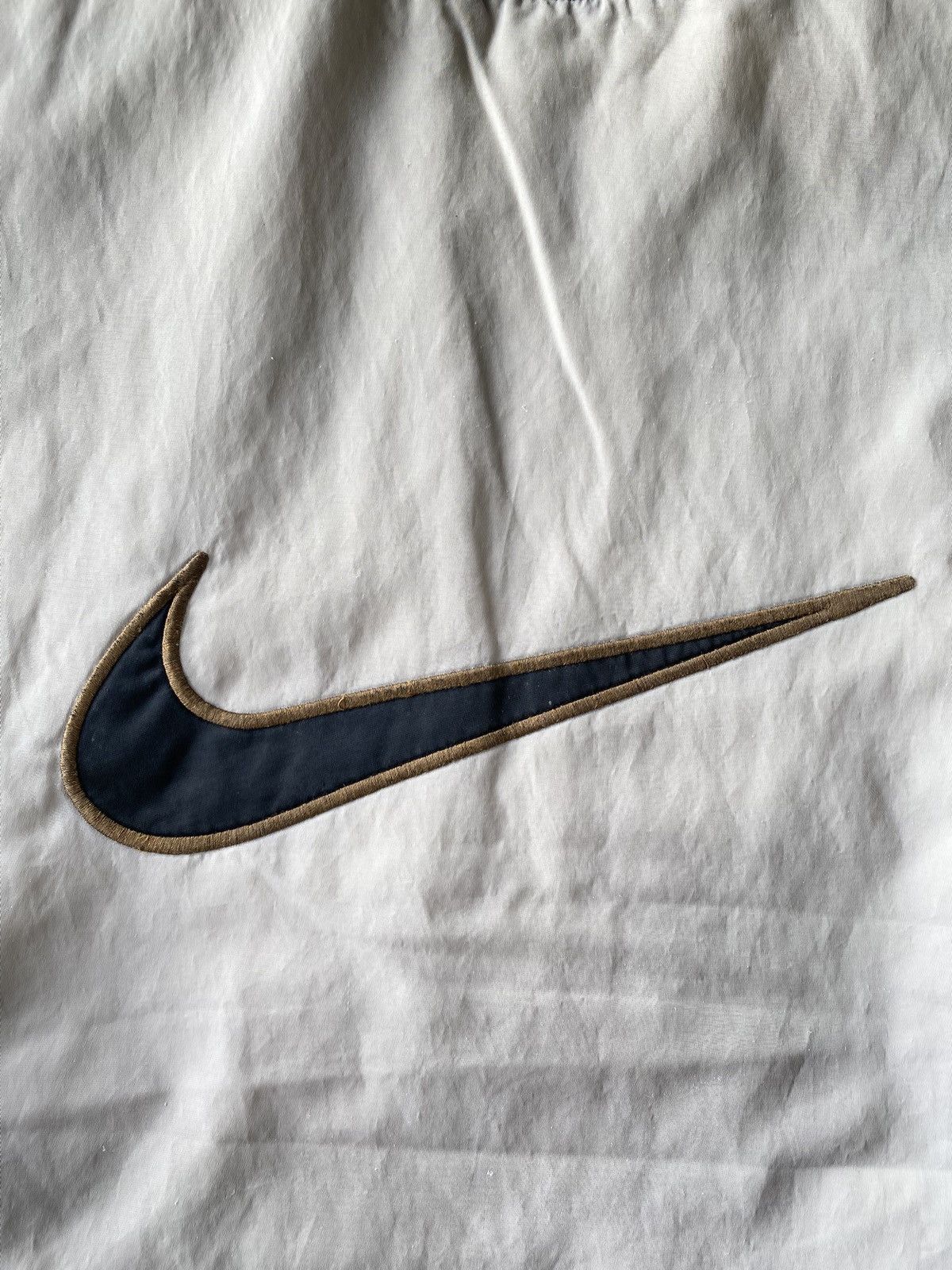 Nike × Vintage Vintage 90’s Grey Nike Big Swoosh Bomber Jacket Size US L / EU 52-54 / 3 - 7 Thumbnail