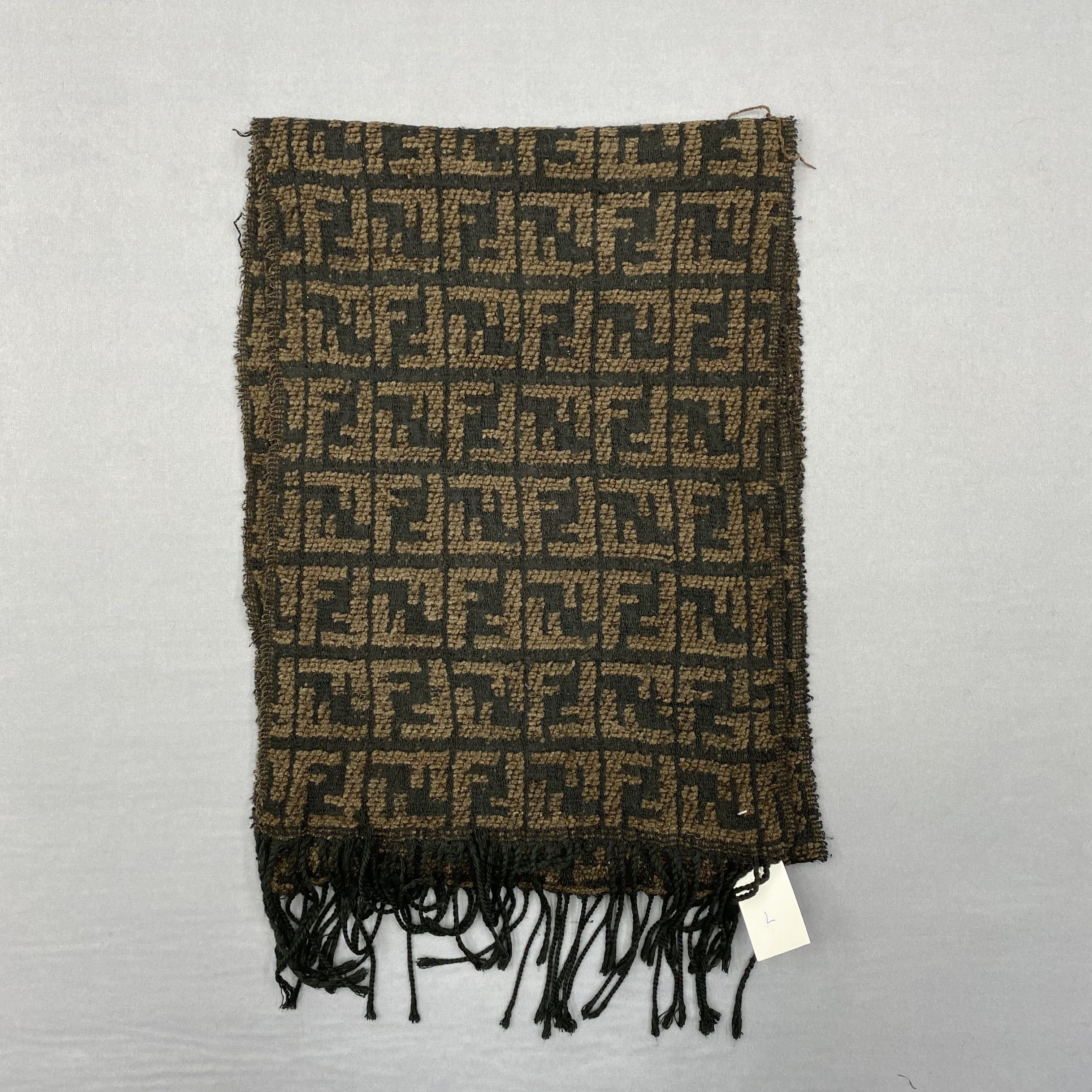 Japanese Brand Vintage Fendi Scarf Muffler Wool Fendi Monogram Zucca Size ONE SIZE - 2 Thumbnail
