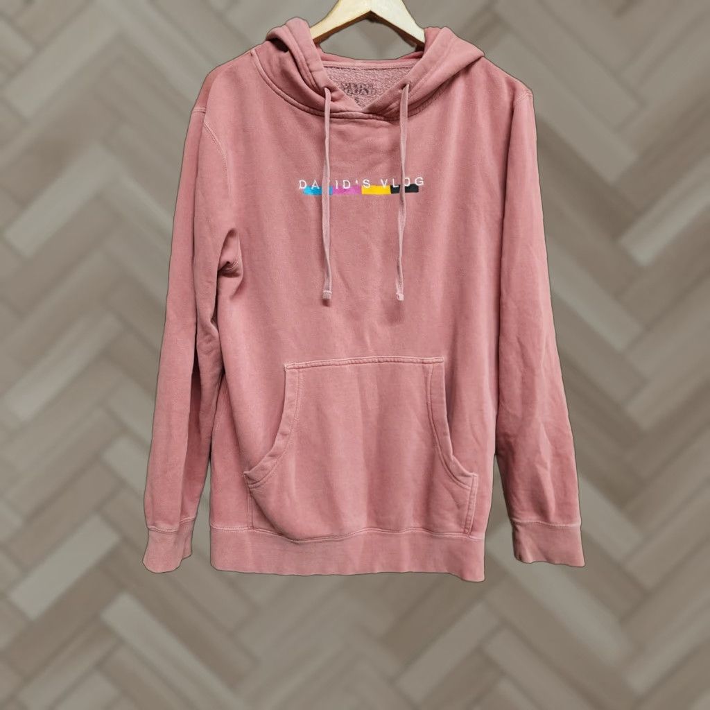 Vintage Vlog Squad David's Vlog Pink Hoodie Sweatshirt Size S Women Pullover Long Sleeve Activewear Pink Mens? Size S / US 4 / IT 40 - 1 Thumbnail