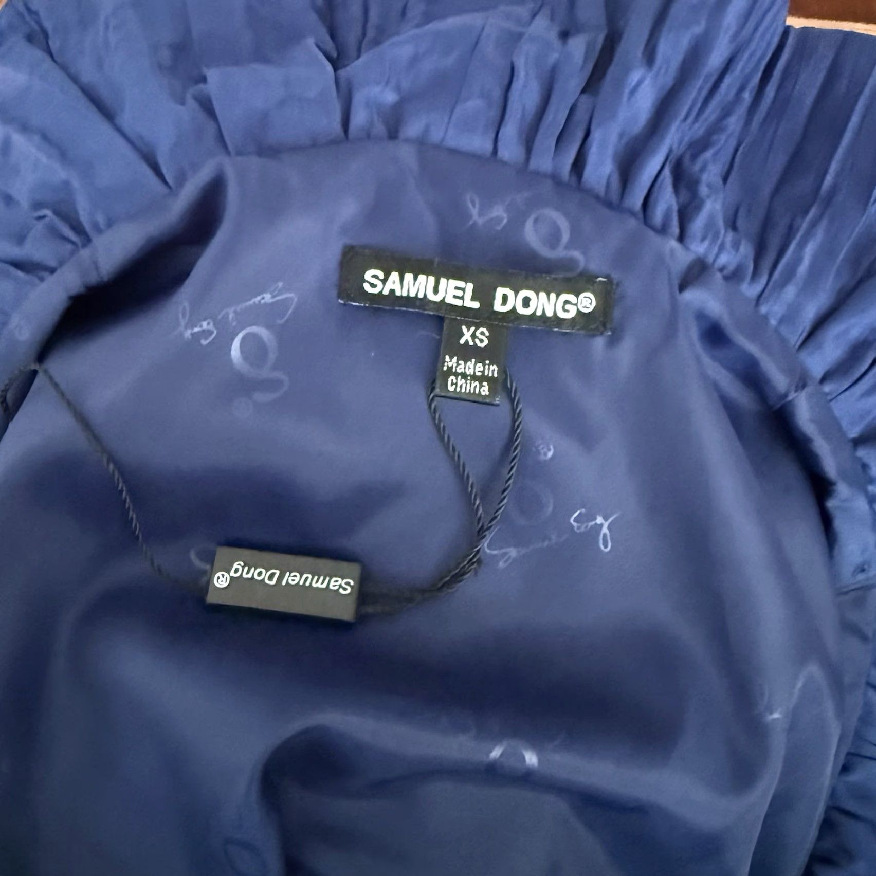 Vintage **Blue Ruched Samuel Dong Full-Zipper XS Dress Jacket** New title: **Blue Ruched Samuel Dong Full-Zipper XS Dress Jacket** Size XS / US 0-2 / IT 36-38 - 7 Thumbnail