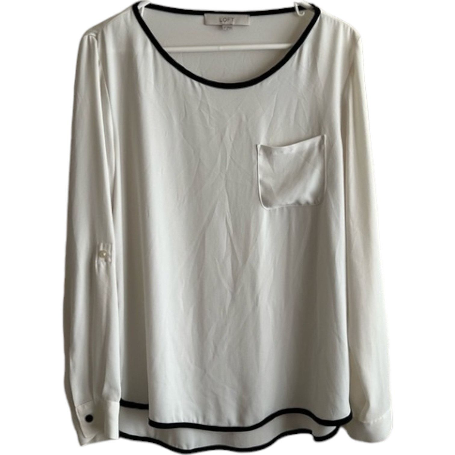 Ann Taylor LOT 2 ANN TAYLOR Loft Beige Semi Sheer Long Sleeve Top, M Size M / US 6-8 / IT 42-44 - 3 Thumbnail