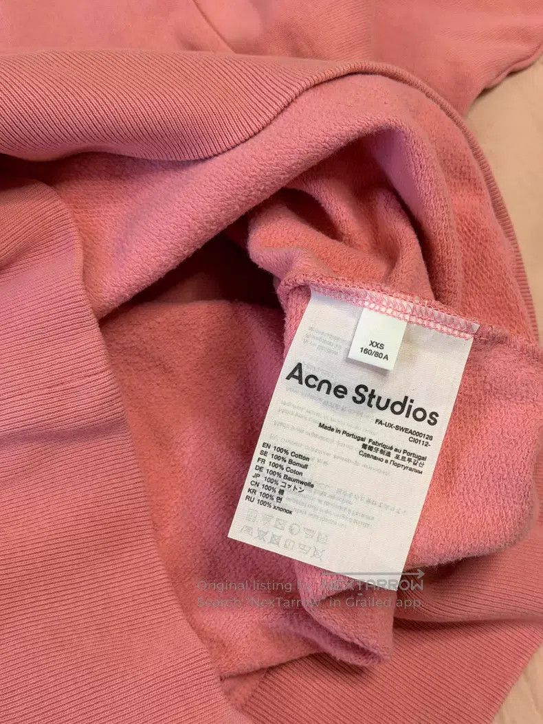 Acne Studios Acne Studios Pink Sweatshirt, Small Logo on Chest, Loose F Size XXS / US 00 / IT 34 - 5 Thumbnail