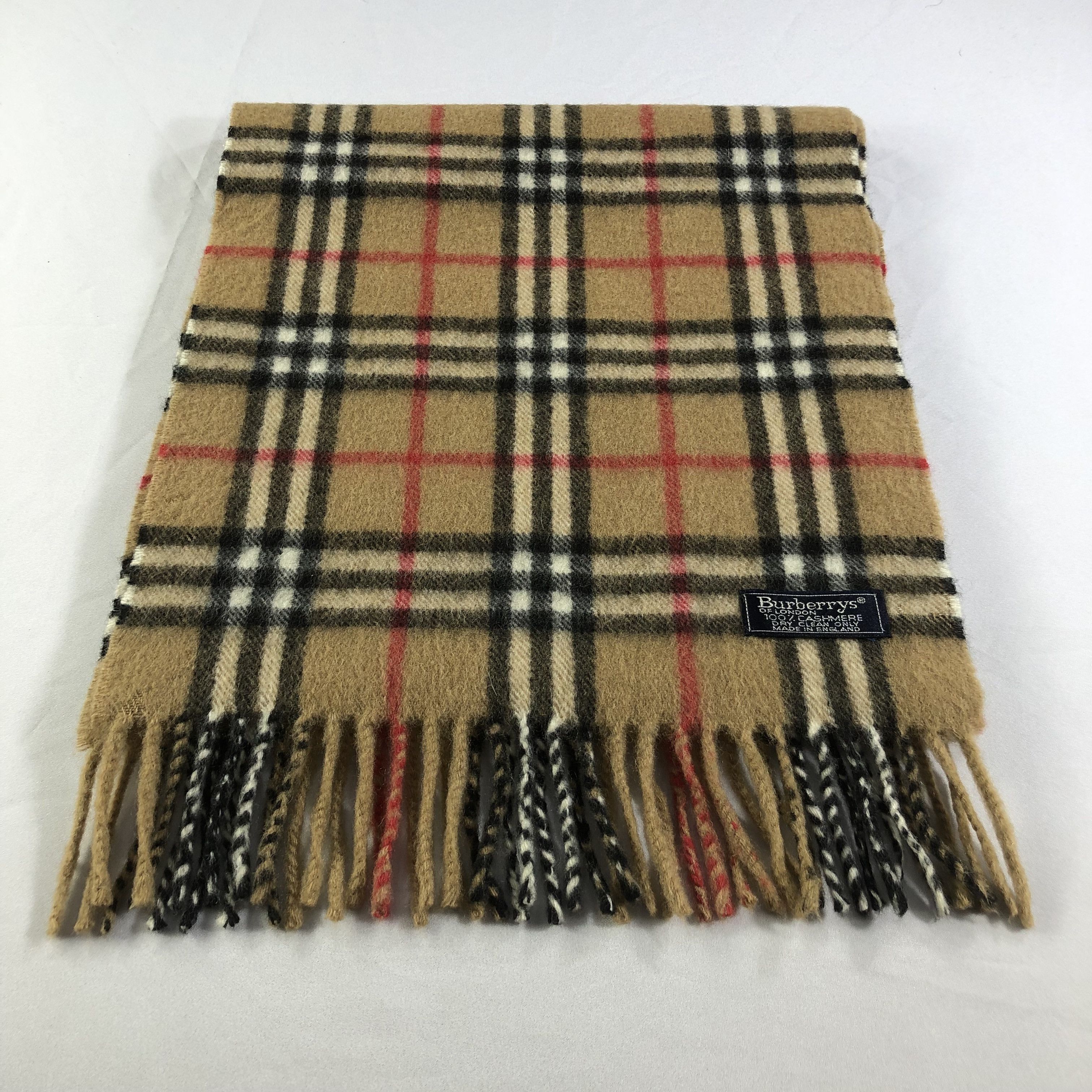 Burberry Burberrys Tan Nova Check Cashmere Scarf Muffler V1530 Size ONE SIZE - 3 Thumbnail