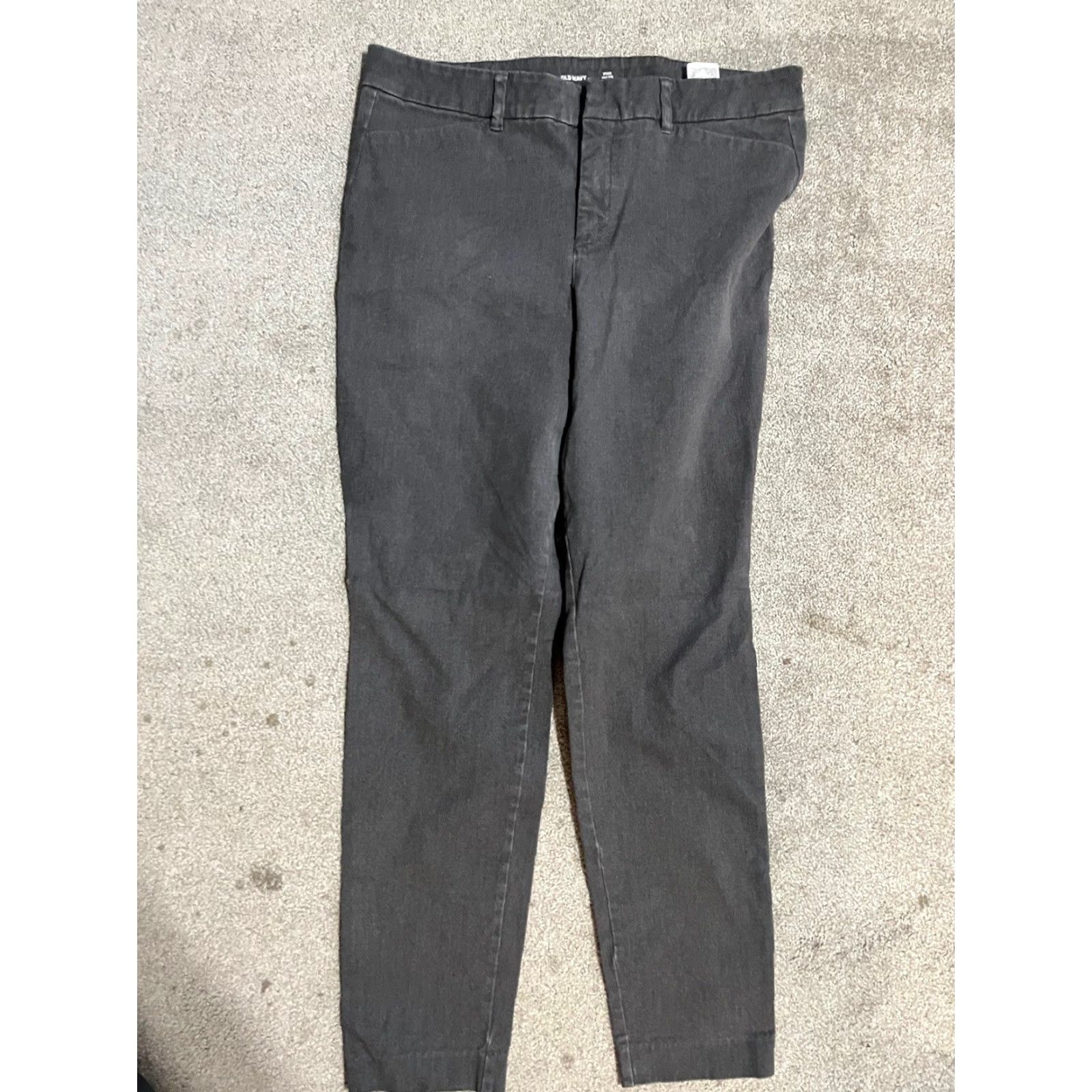 Old Navy Old Navy Pants Women Size 12 Gray Mid Rise Slim Flat Front Pockets Crop Ankle Cotton Blend 12 Womens Size 34" / US 12 / IT 48 - 2 Thumbnail