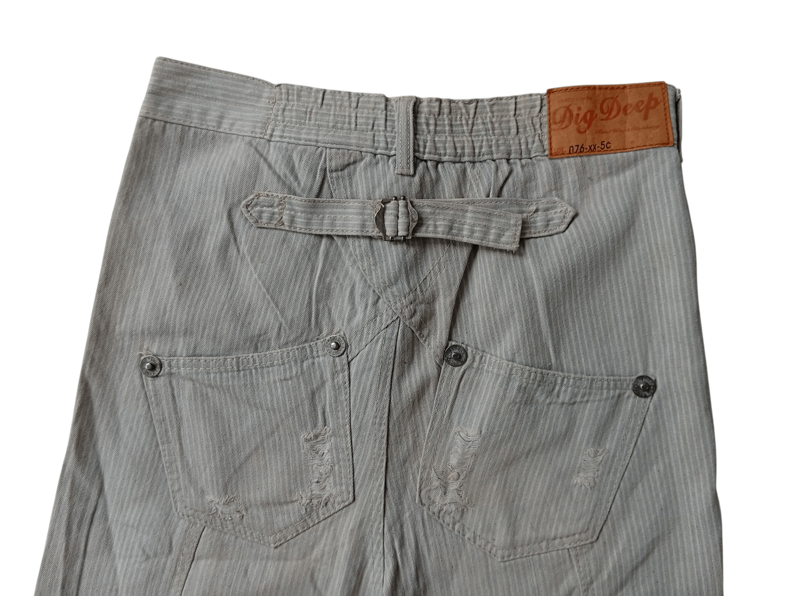 Japanese Brand Dig Deep japan distressed stripe short pants Size US 30 / EU 46 - 2 Thumbnail