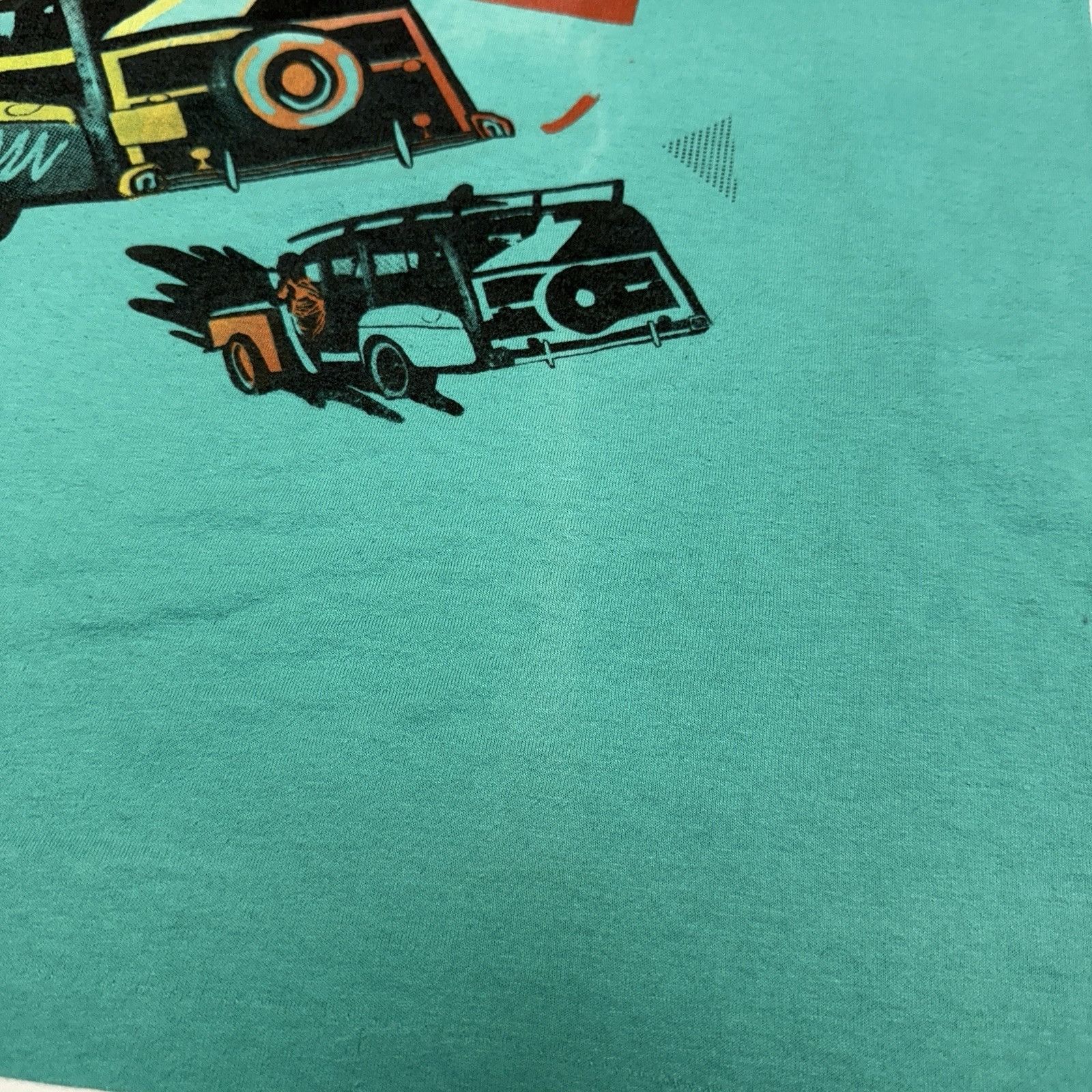 Vintage Vintage 90s Wave Round Surf T Shirt Mens XL Teal Woody Car S Size US XL / EU 56 / 4 - 9 Thumbnail