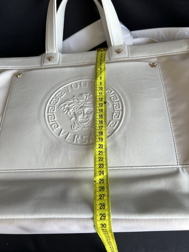 Versace Versace Young Large White Leather/Fabriic Bag Size ONE SIZE - 23 Thumbnail