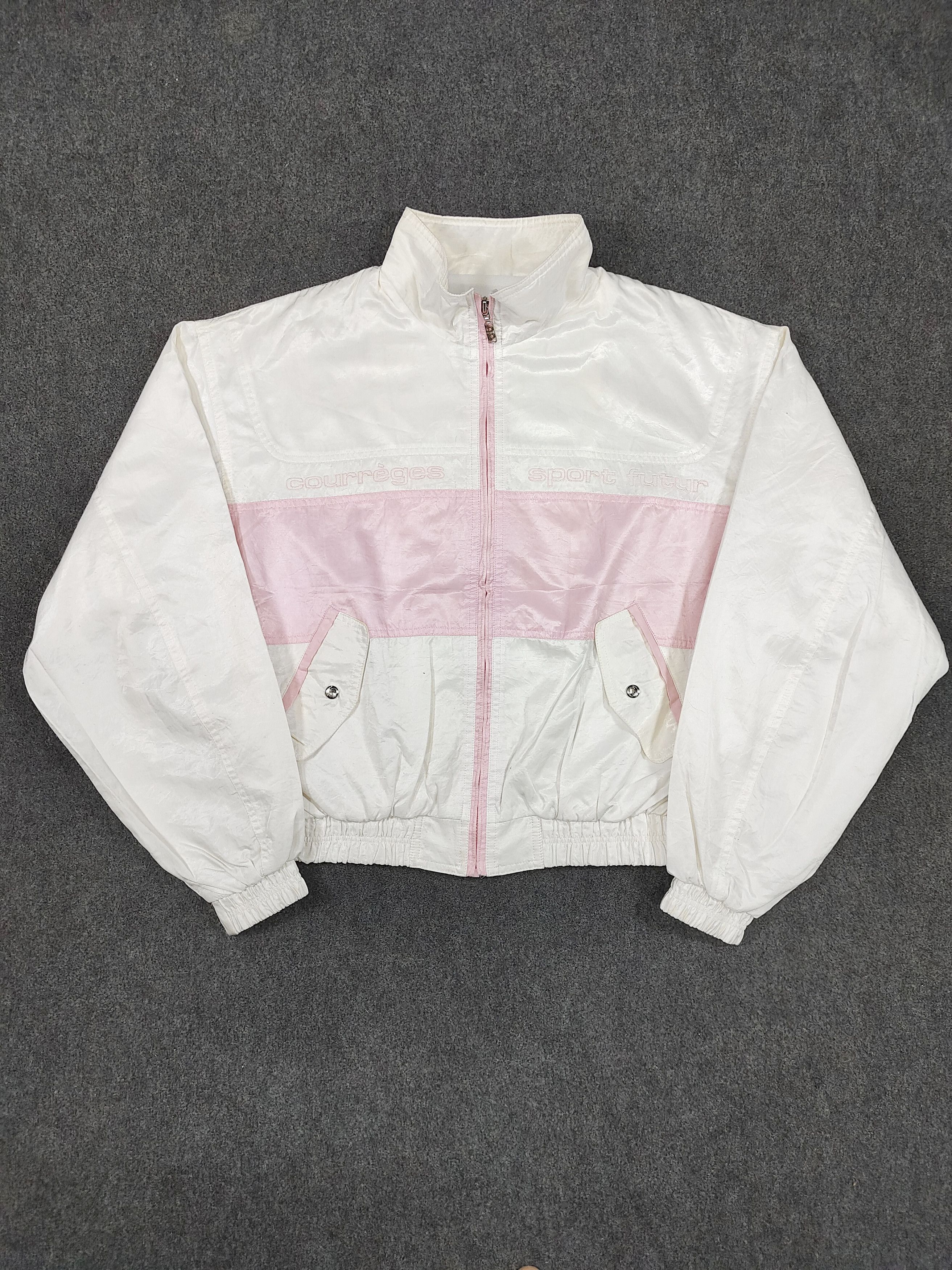Courreges 90s Couregges Sport- Embroidered Script Cropped Track Jacket Size L / US 10 / IT 46 - 3 Thumbnail