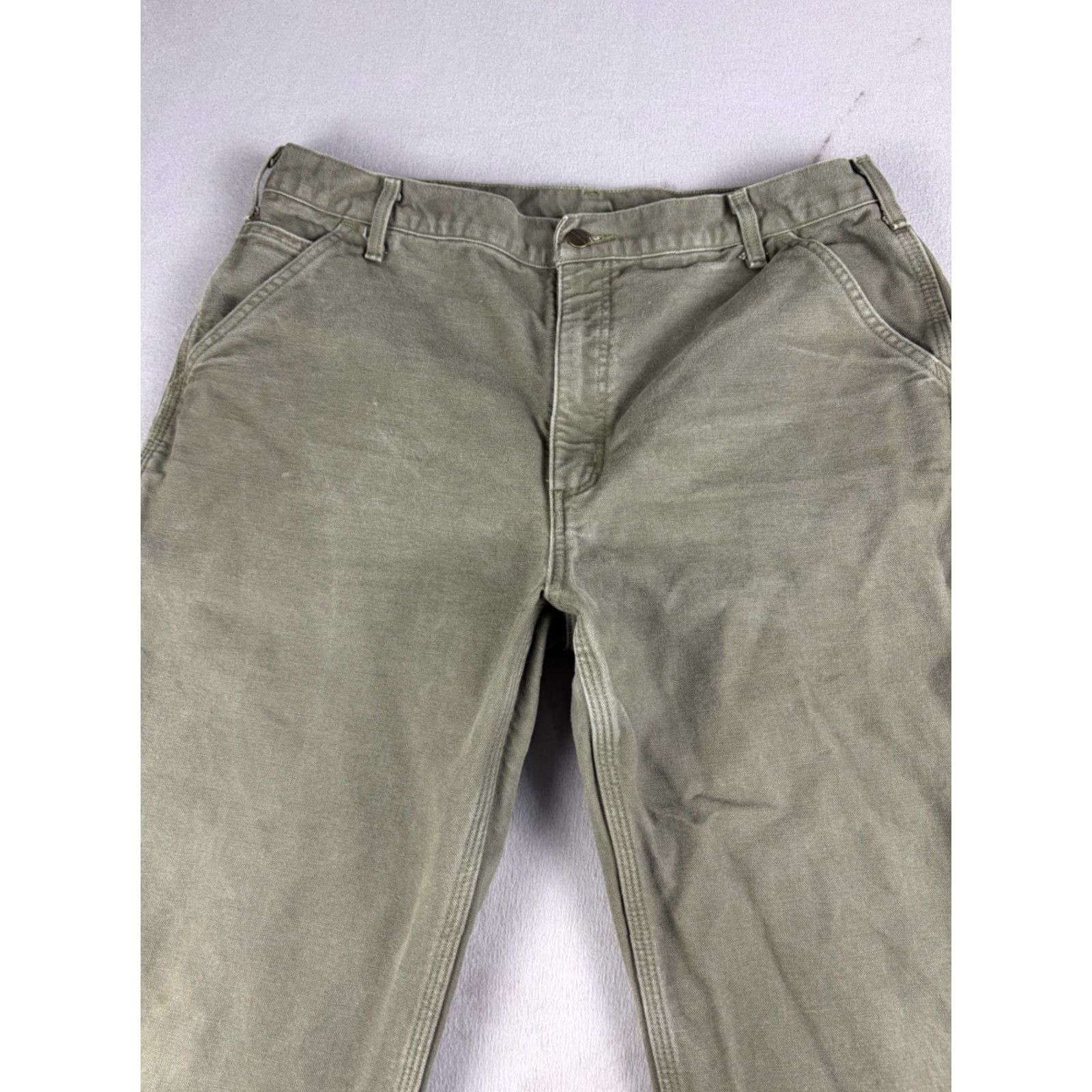 Carhartt Carhartt Pants Carpenter Men's 38x30 Green Straight 5-Pocket Workwear B111 MOS Lined Size US 38 / EU 54 - 2 Thumbnail