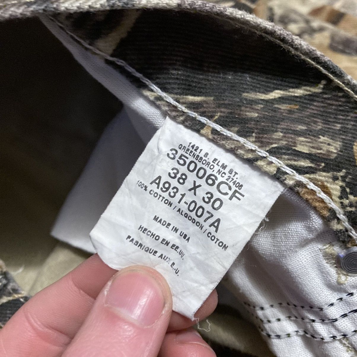 Vintage × Wrangler Vintage Wrangler Rugged Wear Advantage Camo Denim Jean Pants Size US 38 / EU 54 - 2 Thumbnail