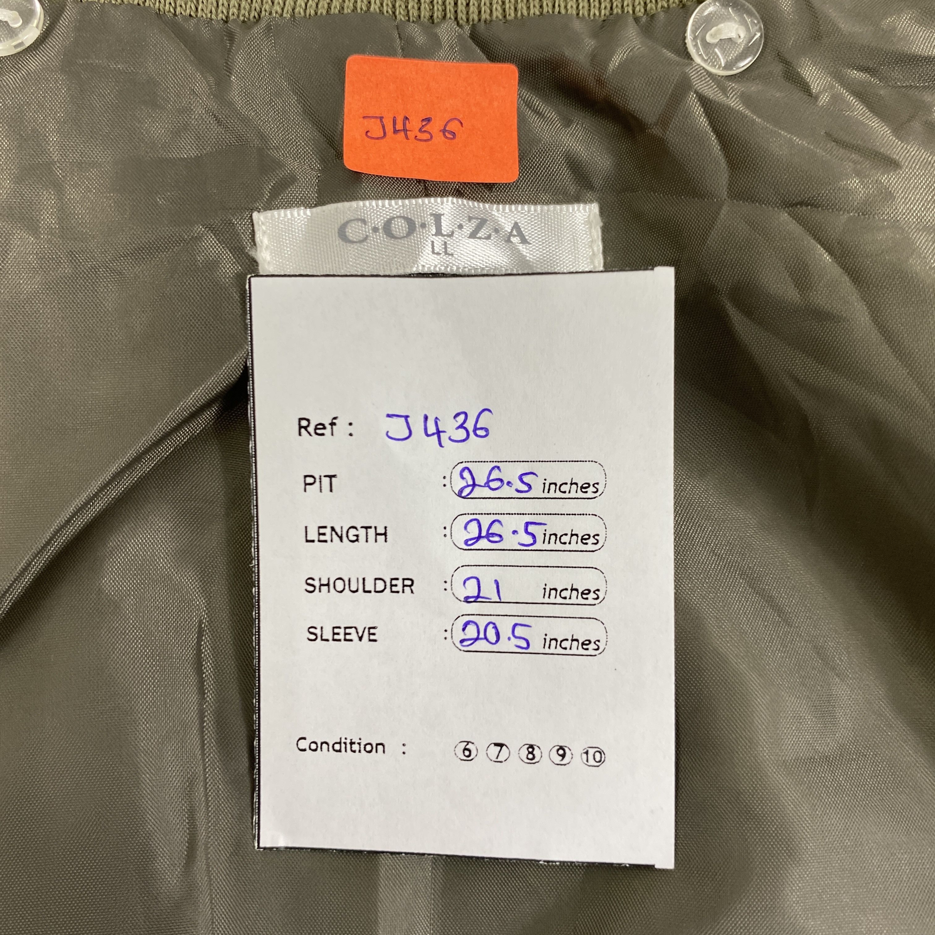 Japanese Brand Vintage C.O.L.Z.A Army Green Bomber Jacket- J436 Size US L / EU 52-54 / 3 - 7 Thumbnail