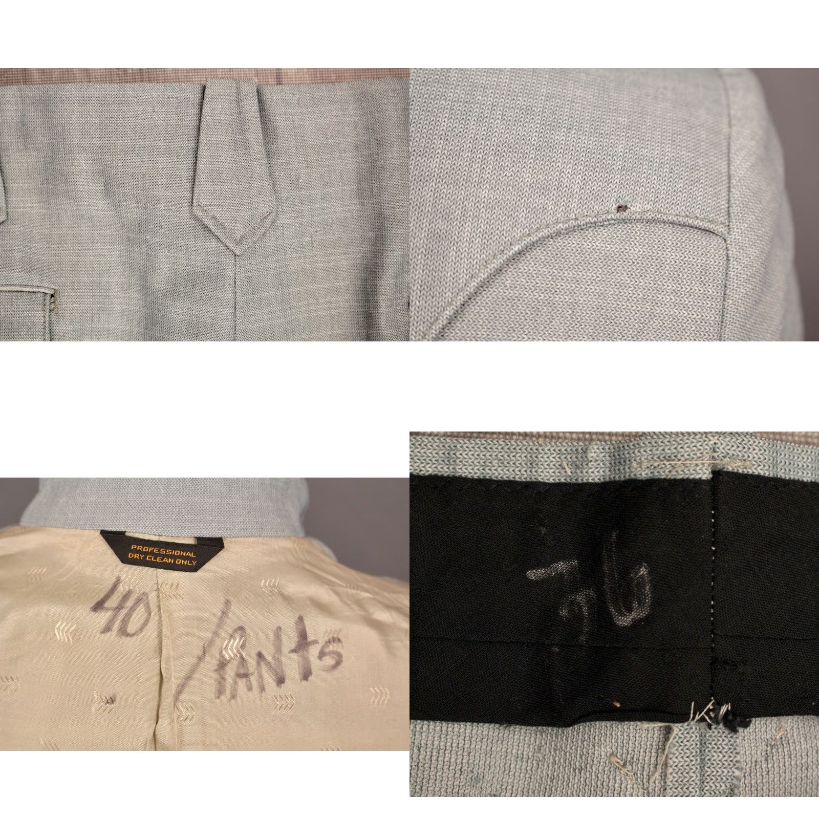 Vintage VINTAGE Men’s VTG 70s Tregos Grey 2 PC Western Leisure Suit Sz 40 1970s Disco Polyester Mens Size 40R - 9 Thumbnail
