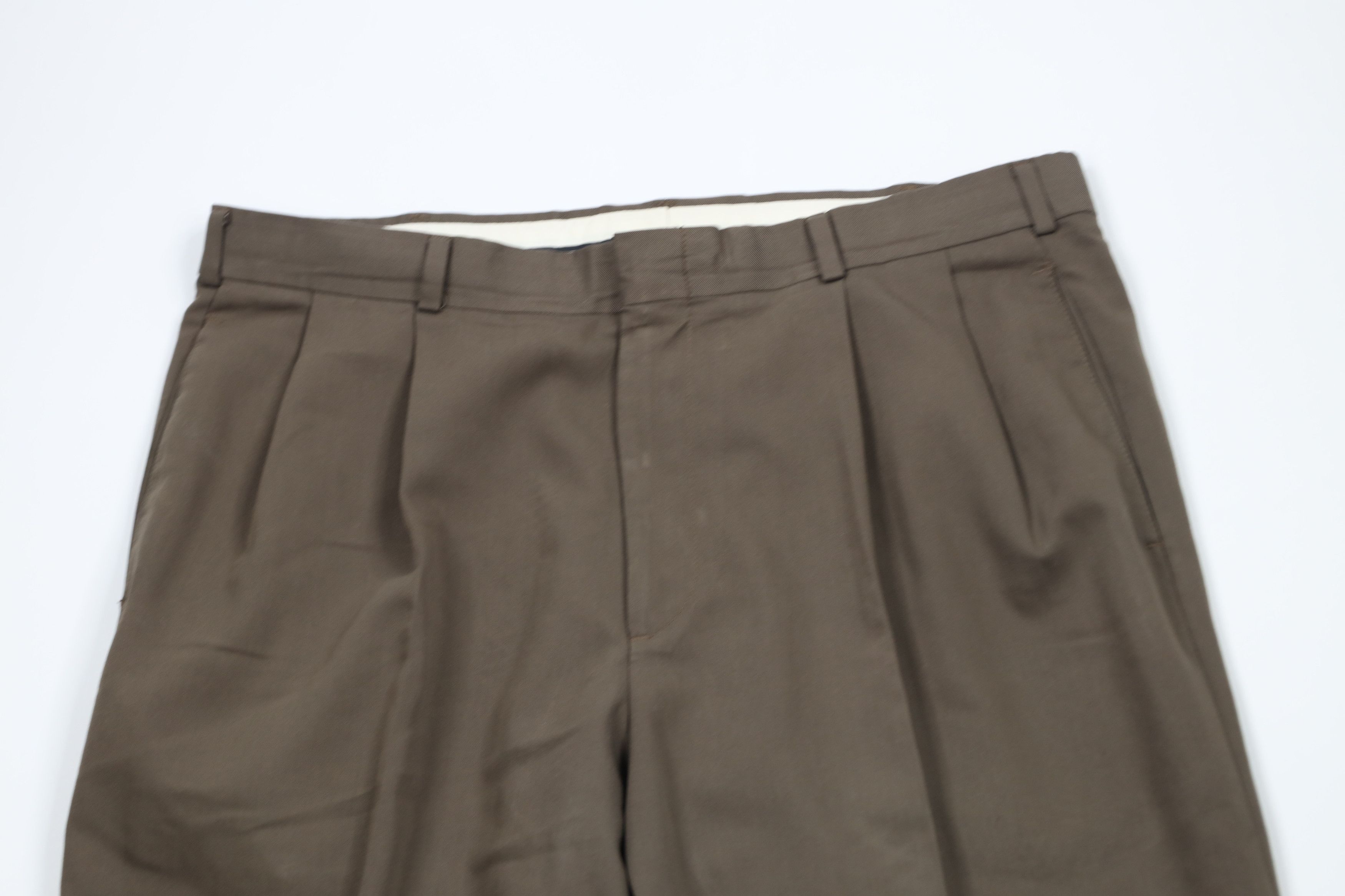 Levi's × Vintage Vintage 90s Levis Wide Leg Pleated Chino Pants Brown USA Size US 36 / EU 52 - 2 Thumbnail