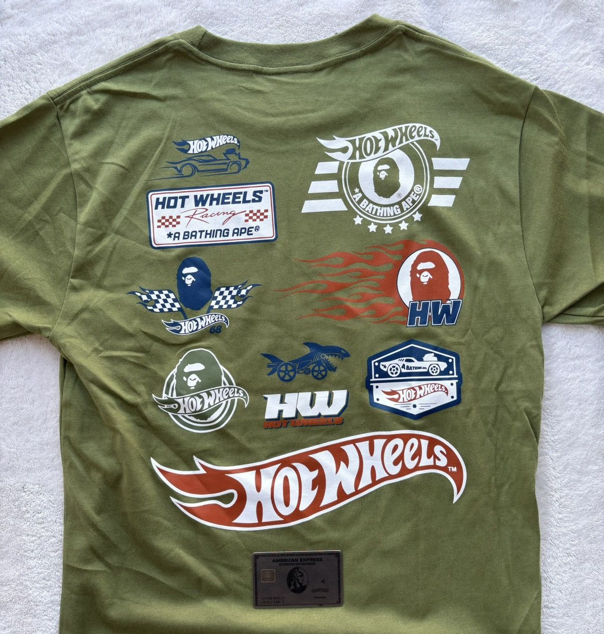 Bape Bape x Hot Wheels Collection Olive Tee Size US M / EU 48-50 / 2 - 2 Thumbnail