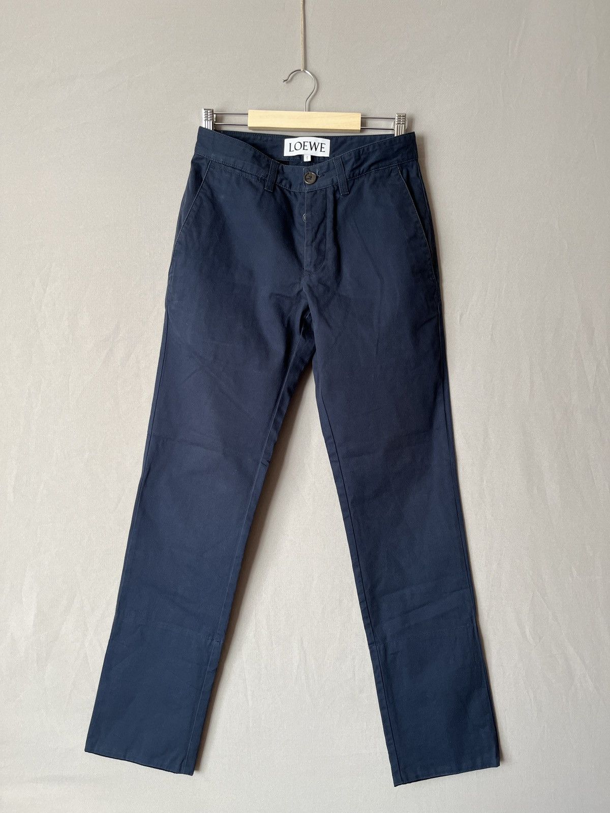 Loewe LOEWE Navy Blue Simple Minimalistic Chino Pants Size US 29 - 1 Thumbnail