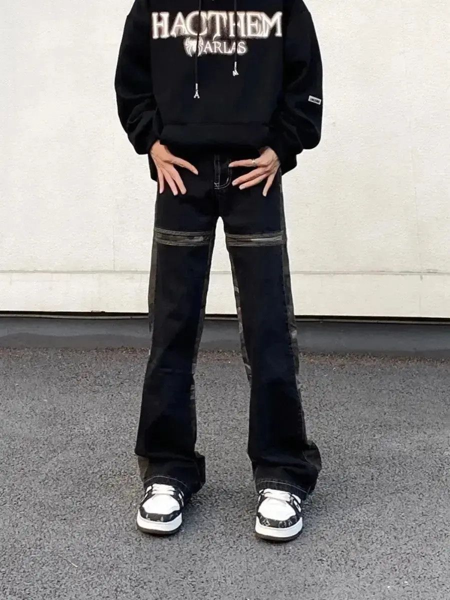 Japanese Brand Retro loose fitting camouflage patchwork jeans Size US 32 / EU 48 - 6 Thumbnail