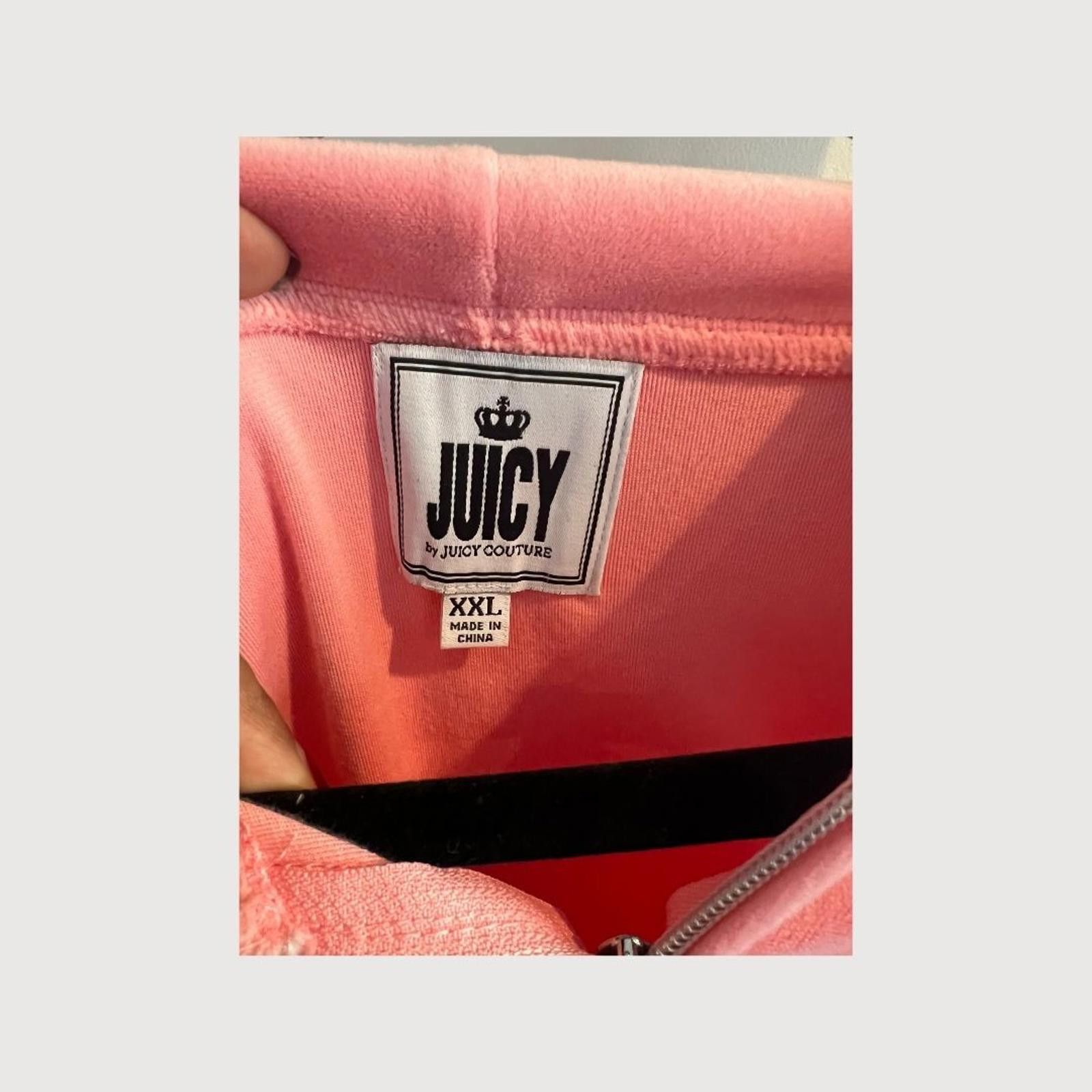 Juicy Couture Jeans Y2K 90's Juicy Couture OG Big Bling Velour Zip-Up Hoodie Size XXL / US 16-18 / IT 52-54 - 4 Thumbnail
