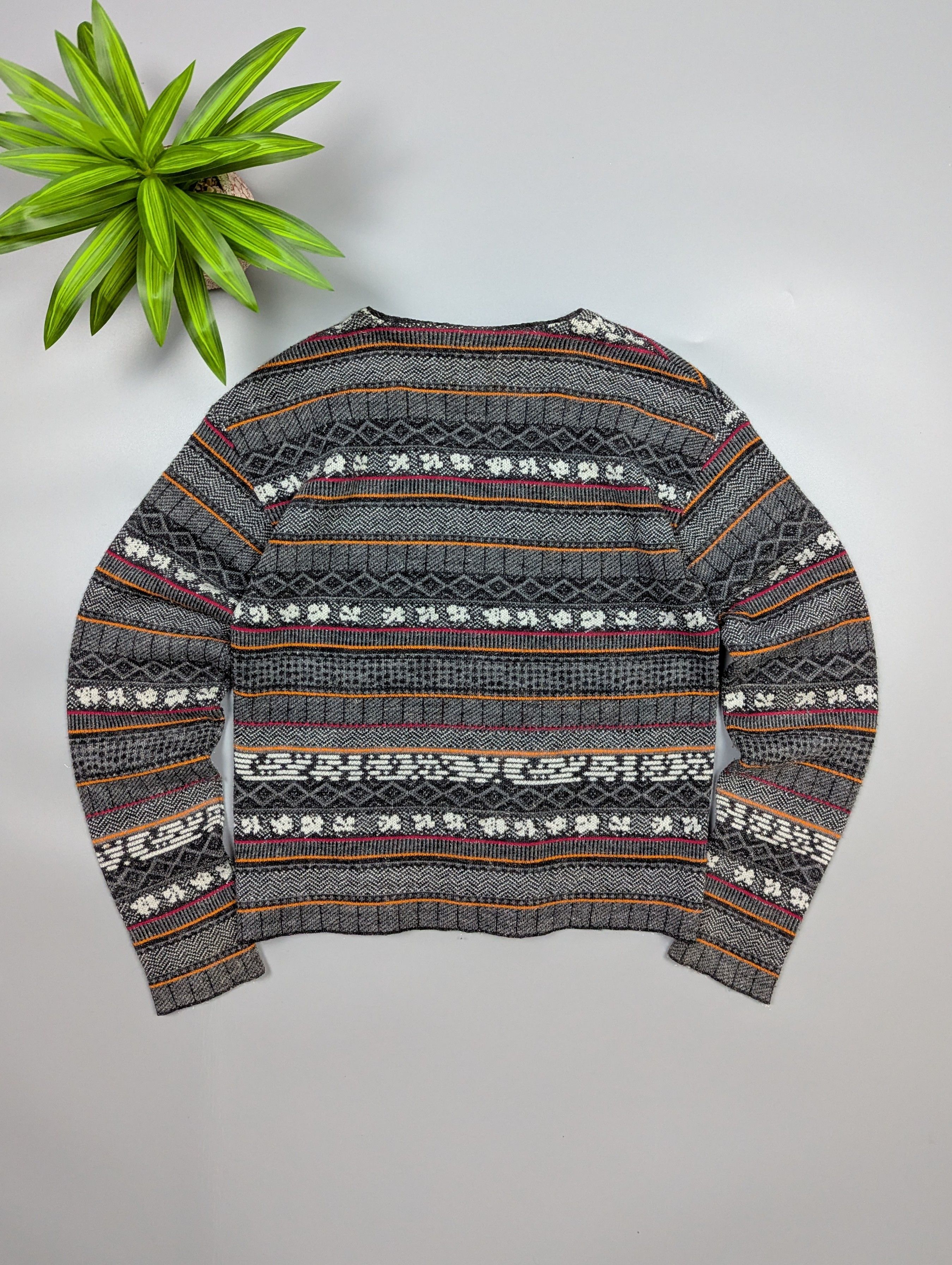 Kenzo KENZO JUNGLE 80s Womens Fair Isle Knitted Cardigan Sweater Size XS / US 0-2 / IT 36-38 - 8 Thumbnail