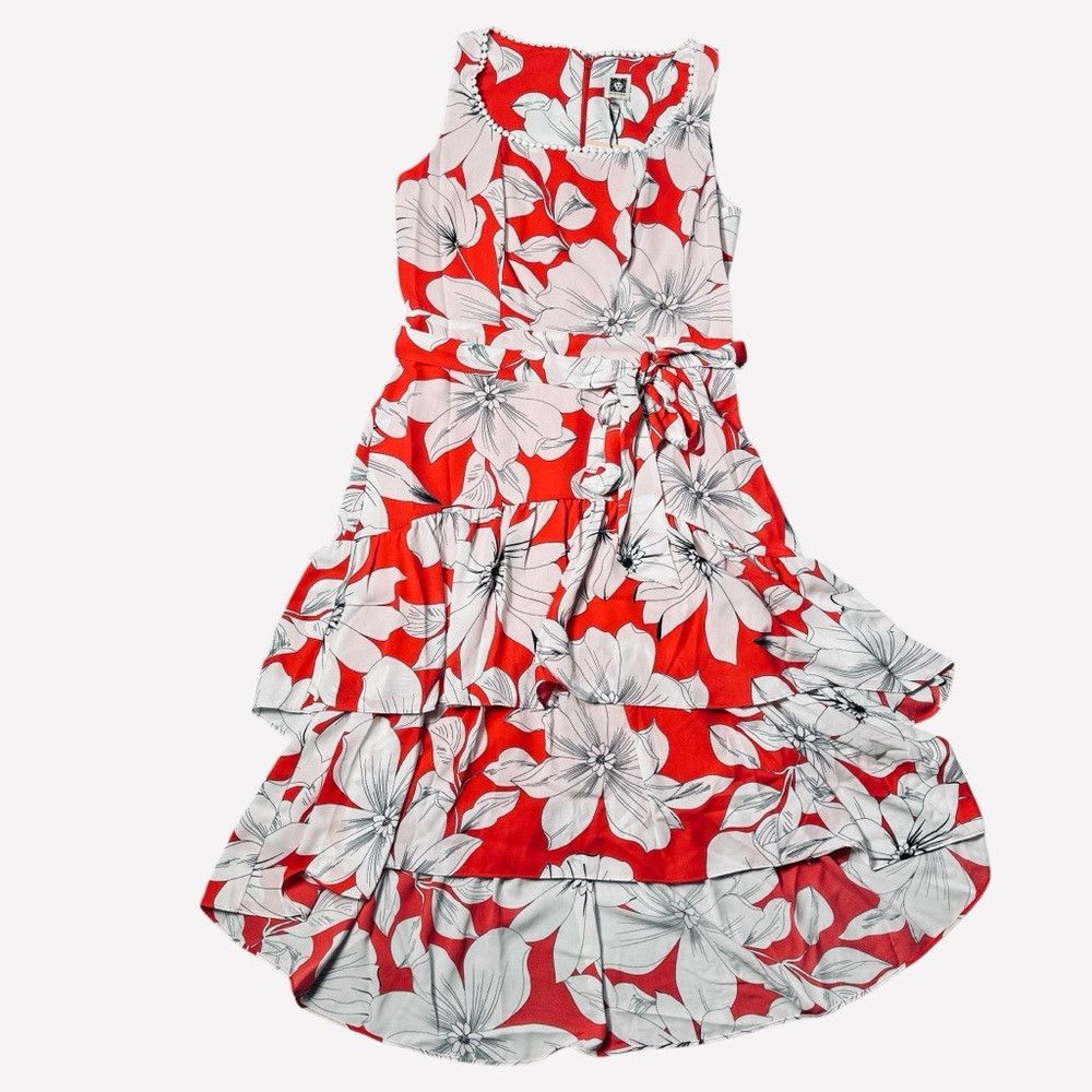 Anne Klein NWT New $149 Anne Klein Floral Tie-Waist High-Low Dress Siz Size XS / US 0-2 / IT 36-38 - 3 Thumbnail