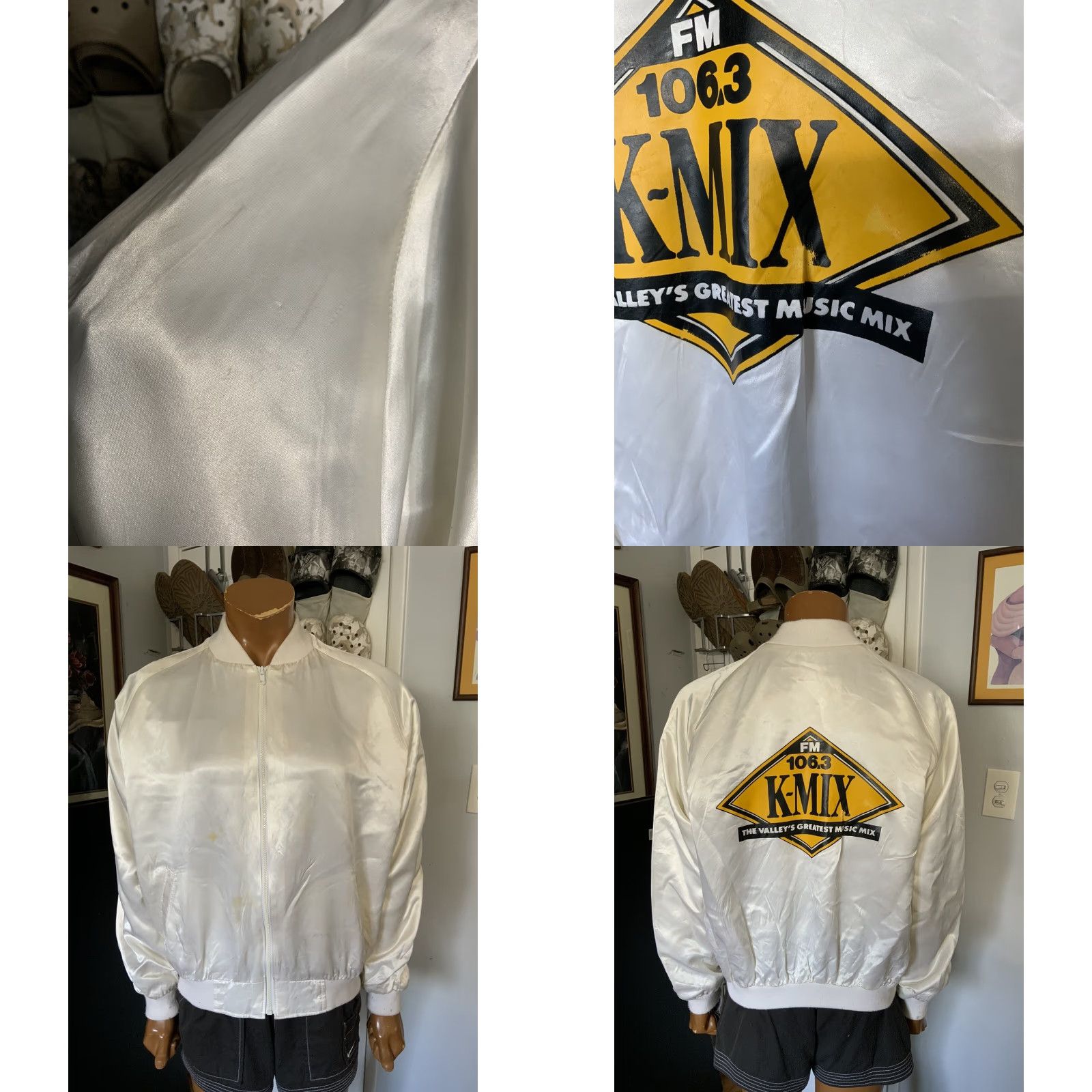 Vintage VINTAGE 90s K-Mix 106.3 FM Radio Valleys Greatest Music Satin Zip Jacket Sz. XXL/2XL Size US XXL / EU 58 / 5 - 9 Thumbnail