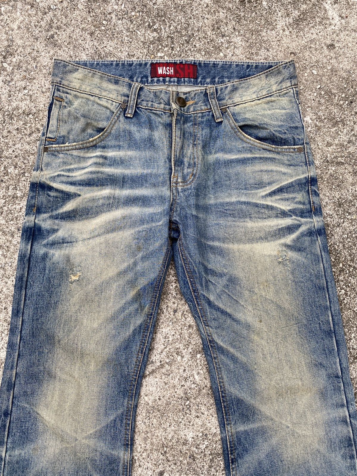 Japanese Brand 2000s - Wash & Wash Rusty Distressed Claws Mark Jeans Size US 32 / EU 48 - 5 Thumbnail