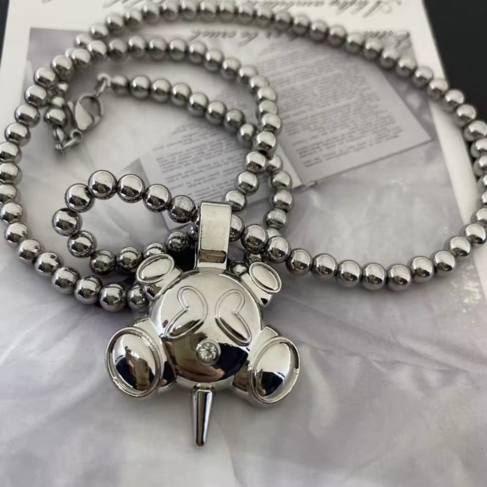 Jewelry Round Bead Chain Quadangle Ball Pendant Size ONE SIZE - 4 Thumbnail