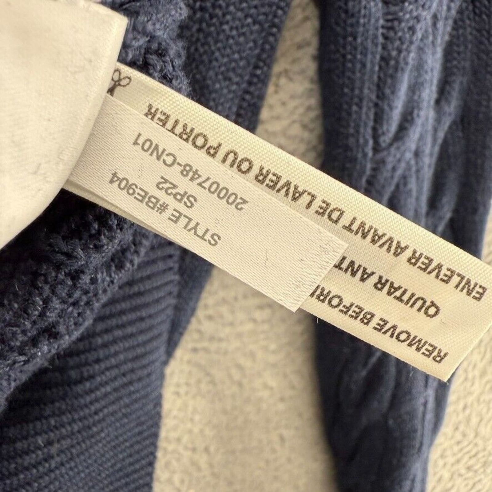 J.Crew J Crew Sweater Mens Large Blue Chunky Cable Knit Linen NEW Size US L / EU 52-54 / 3 - 11 Thumbnail