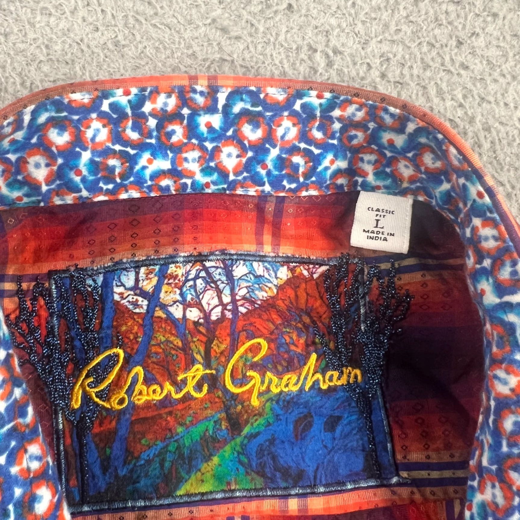 Robert Graham Robert Graham Shirt Adult L Multicolor Striped Cotton Embroidered Button-Up Long Sleeve Mens Size US L / EU 52-54 / 3 - 2 Thumbnail