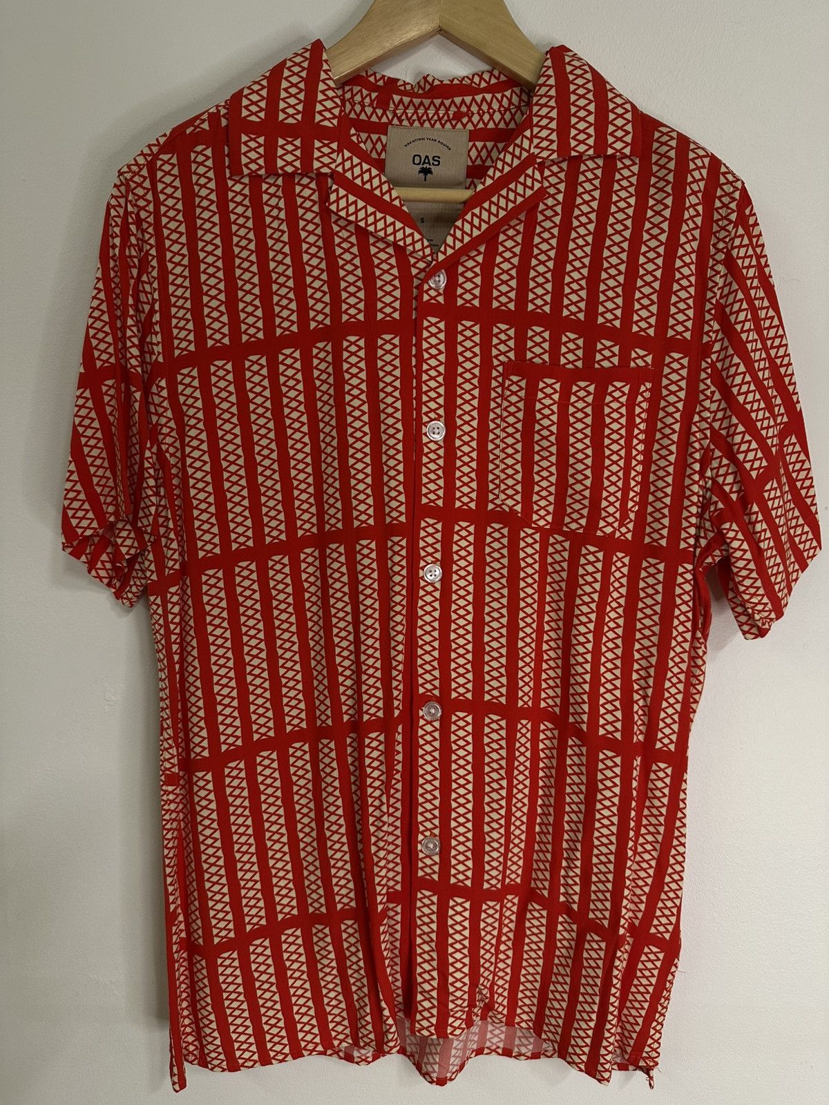 OAS NEW OAS Railway Viscose Shirt Red - S Size US S / EU 44-46 / 1 - 1 Thumbnail
