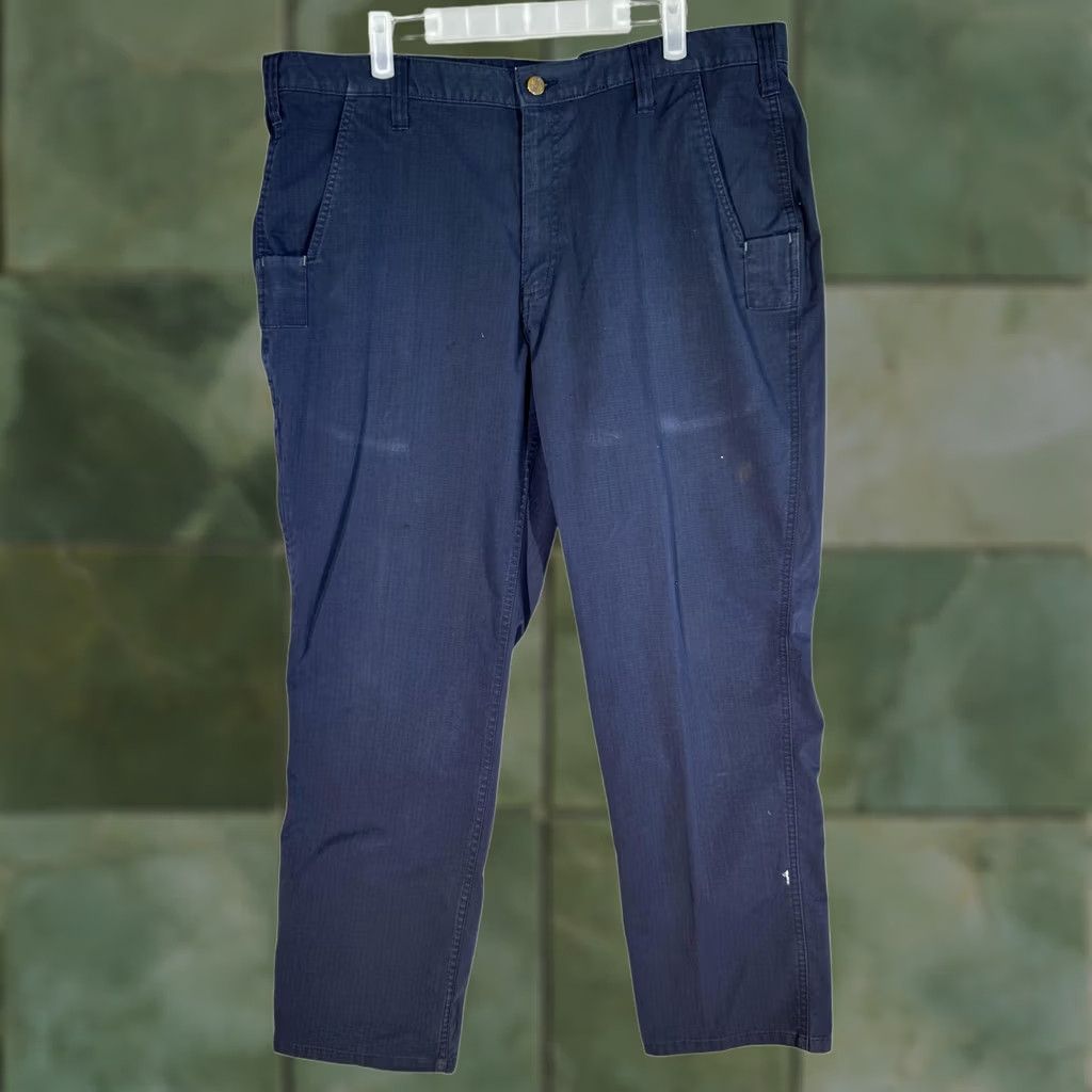 Carhartt Carhartt Men's Pants 38x30 Navy Relaxed Fit Ripstop Cargo Workwear Carhartt 74533-33 Less-Than-Excellent Condition Good Size US 38 / EU 54 - 1 Thumbnail