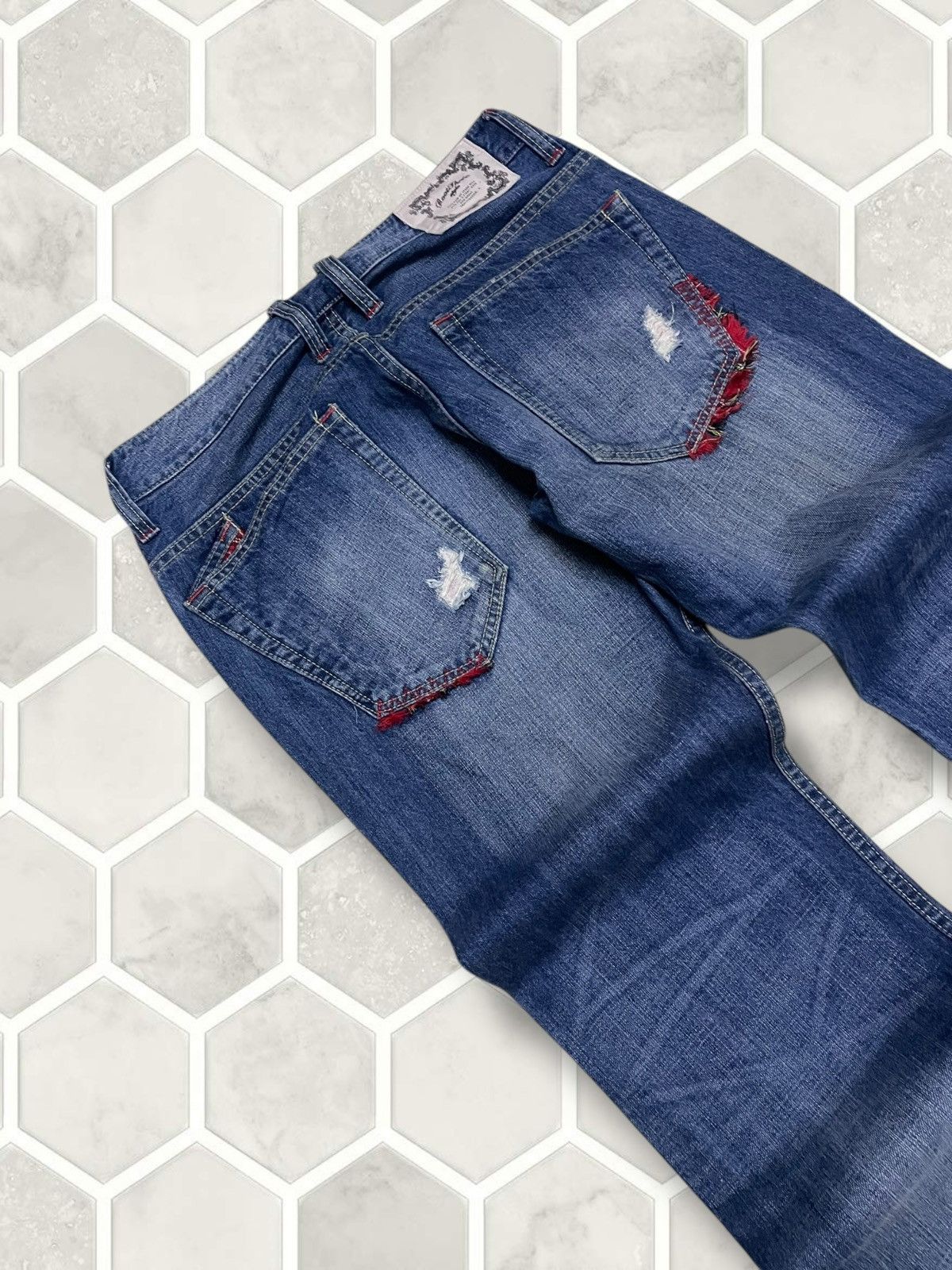 Hysteric Glamour Vintate Authentic Japan 90s Root Three Distressed Denim Size US 31 - 15 Thumbnail