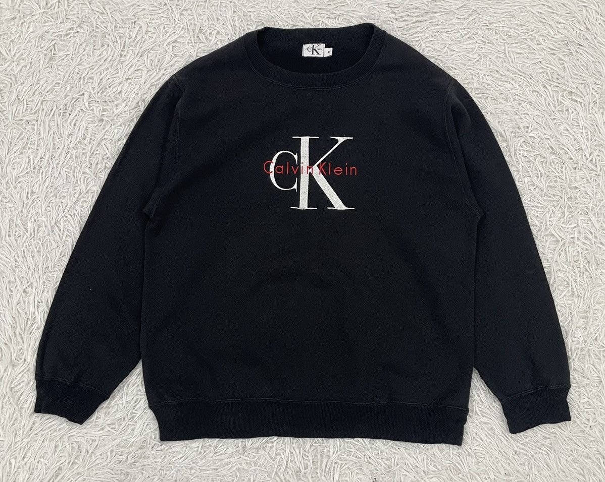 Calvin Klein CK Calvin Klein Embroidered Logo Sweatshirt Made in Usa Size US M / EU 48-50 / 2 - 1 Thumbnail