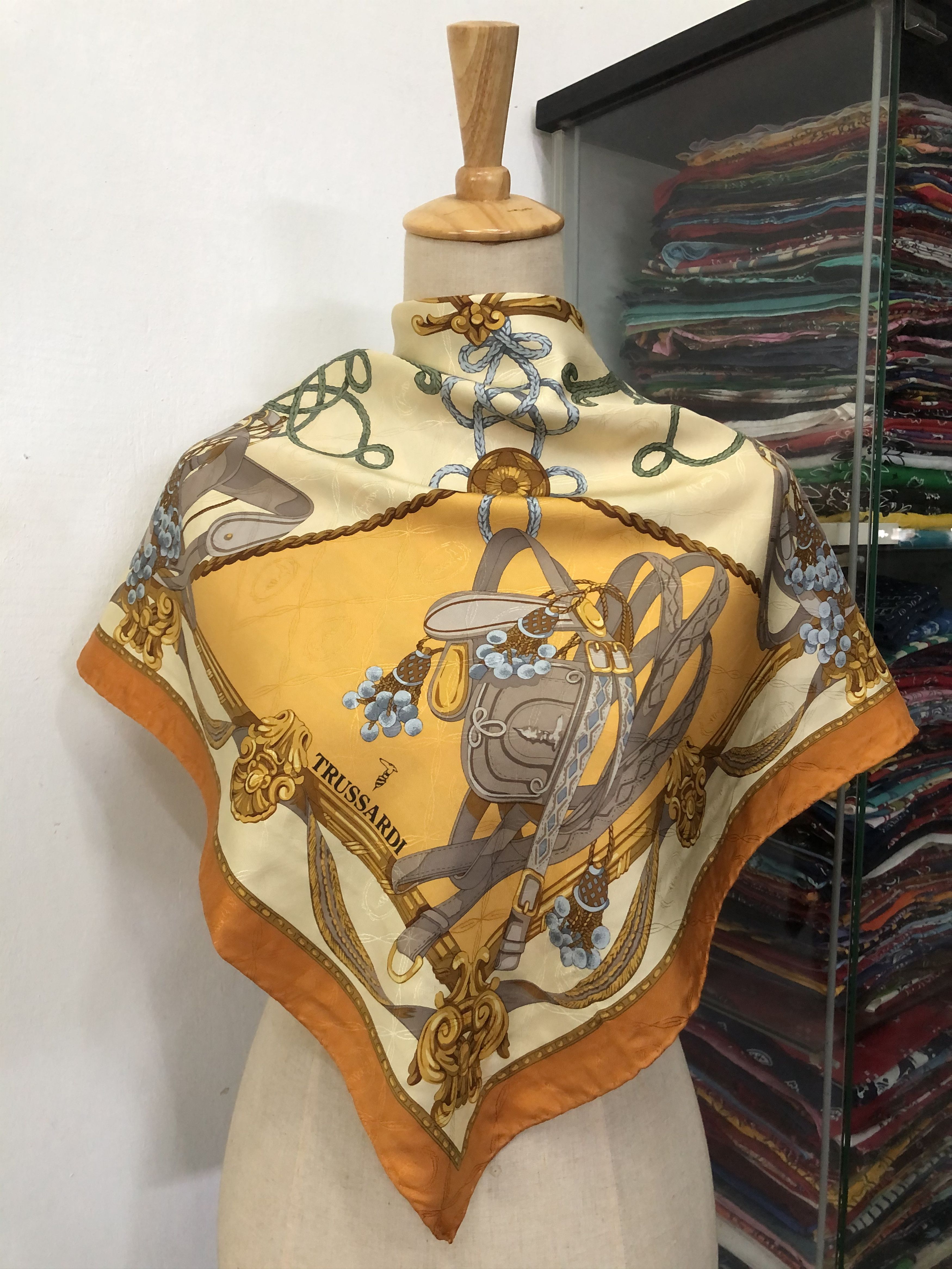 Trussardi × Vintage Vintage Trussardi Silk Scarf Size ONE SIZE - 1 Thumbnail
