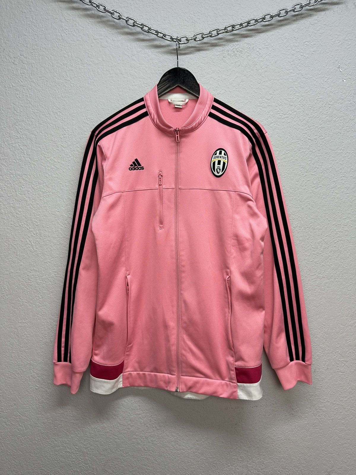 Adidas Vintage Adidas Juventus Pink 2015 Track Jacket Drake Rare Size US L / EU 52-54 / 3 - 3 Thumbnail