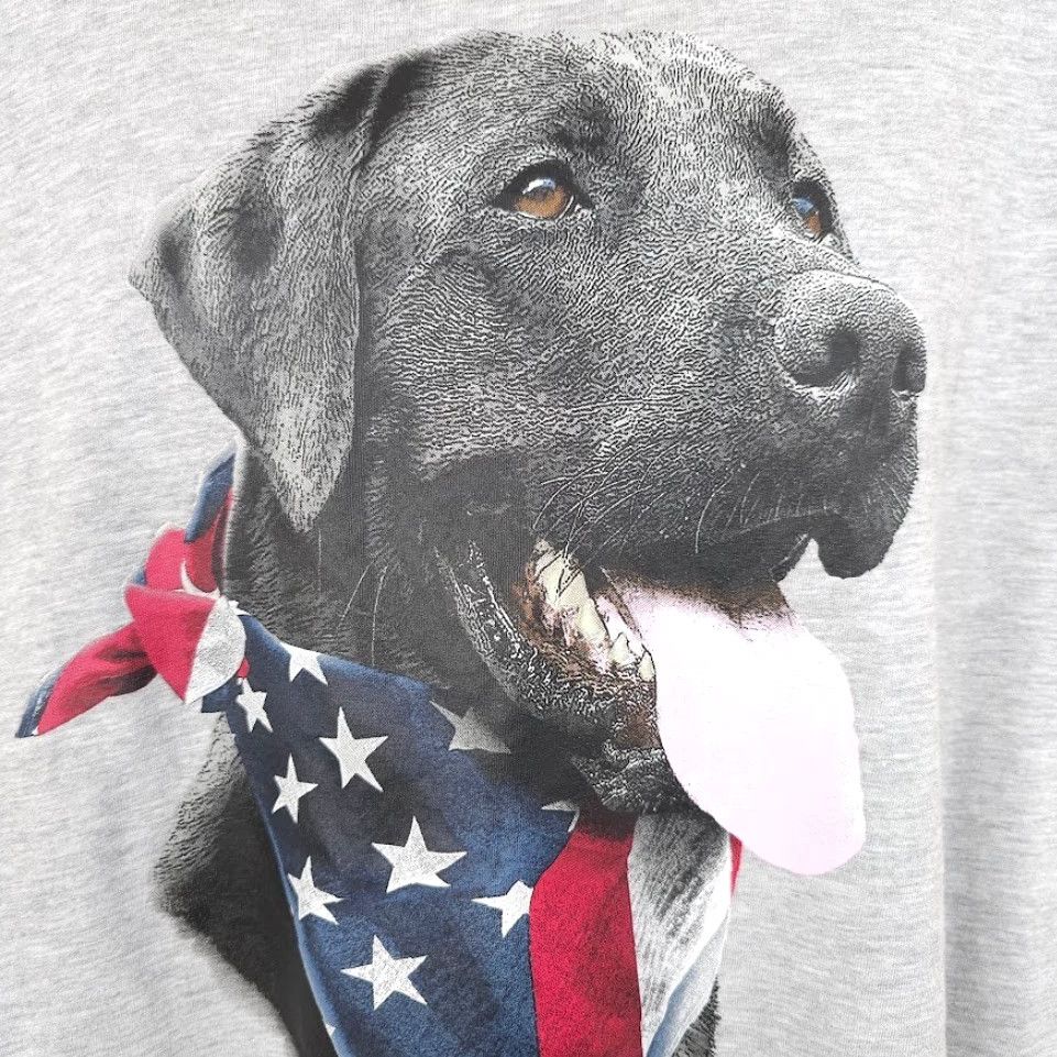 Vintage VINTAGE Black Lab Dog T Shirt Mens Size 3XL Gray American Flag Patriotic Labrador Size US XXL / EU 58 / 5 - 3 Thumbnail