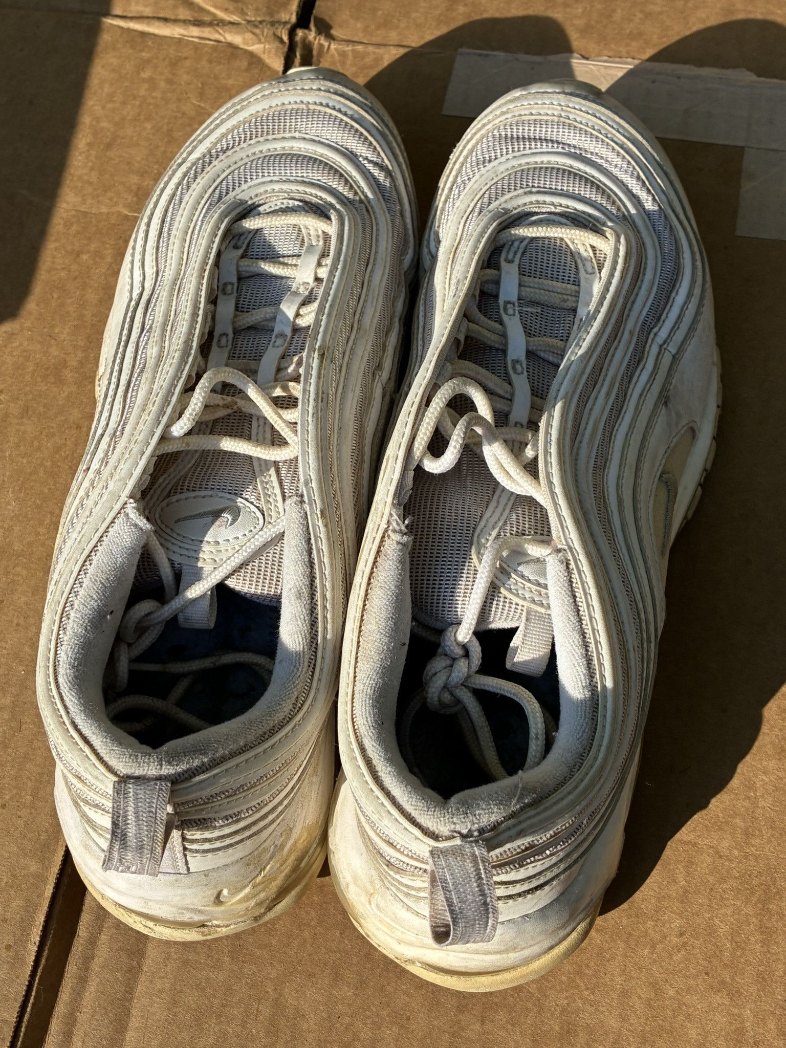 Nike Nike Air Max 97 Triple White Wolf Gray Men Size US 11 / EU 44 - 4 Thumbnail