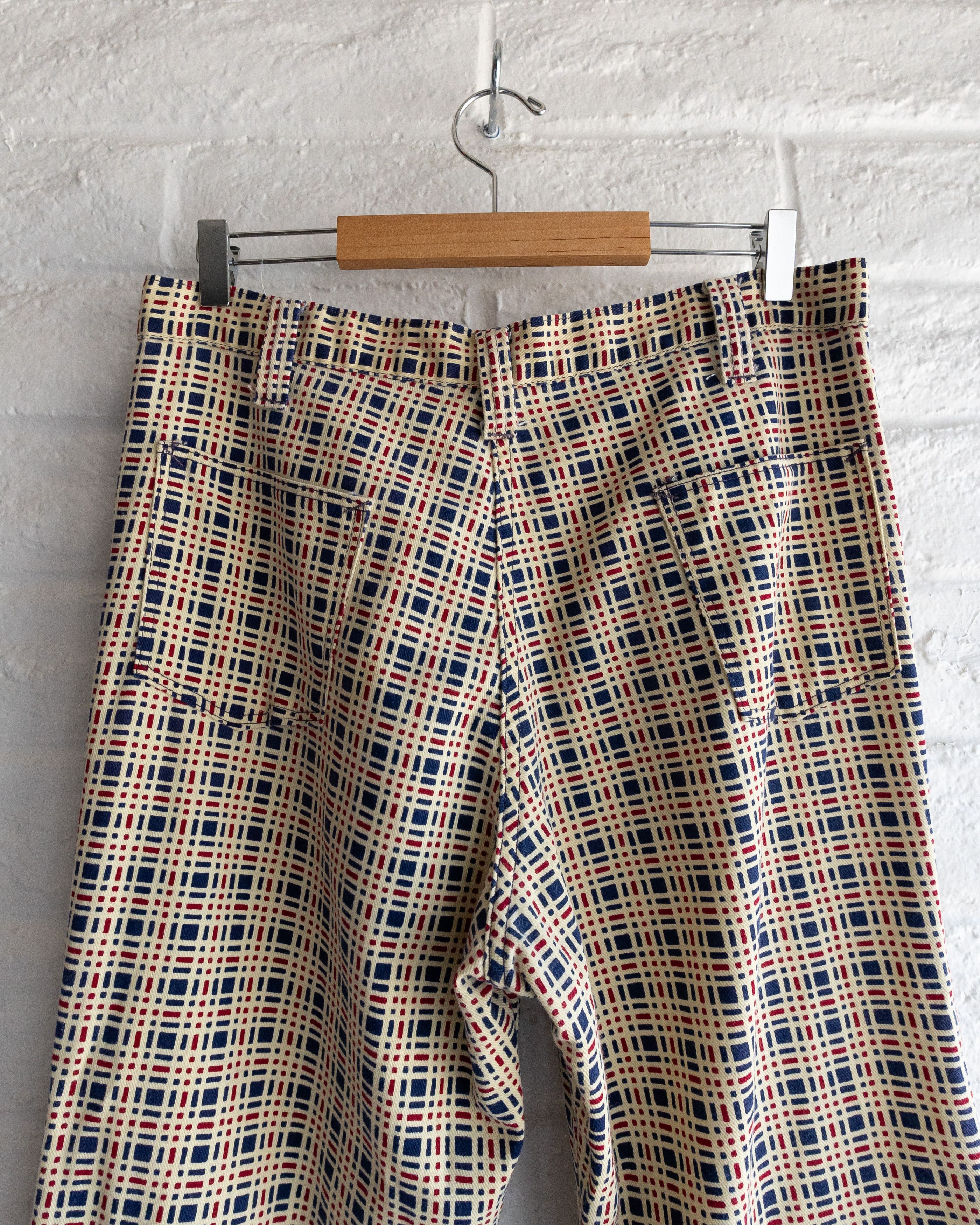 Vintage Vintage 1960s Checkered Plaid Bell Bottom Pants Men's 32 Size US 33 - 8 Thumbnail