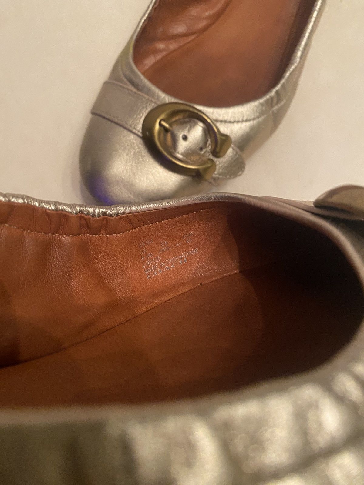 Coach Coach Stanton Champagne Leather C Buckle Ballet Flats 9.5 M Size US 9.5 / IT 39.5 - 14 Thumbnail
